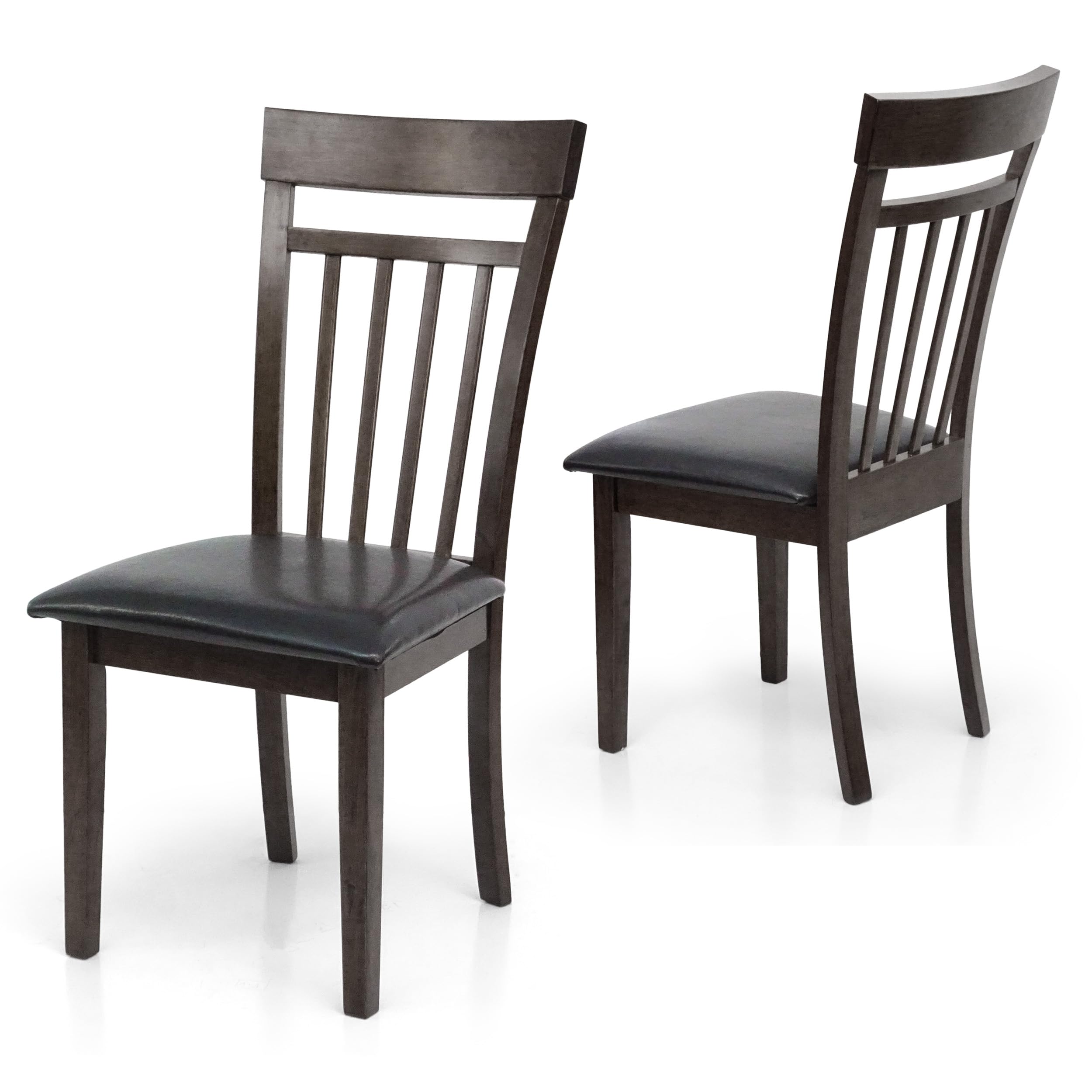 3-Piece Square Dining Table Set with 2 Classic Wood Chairs in Espresso Black - Perfect for Small Kitchens, Breakfast Nooks & Cozy Apartments
