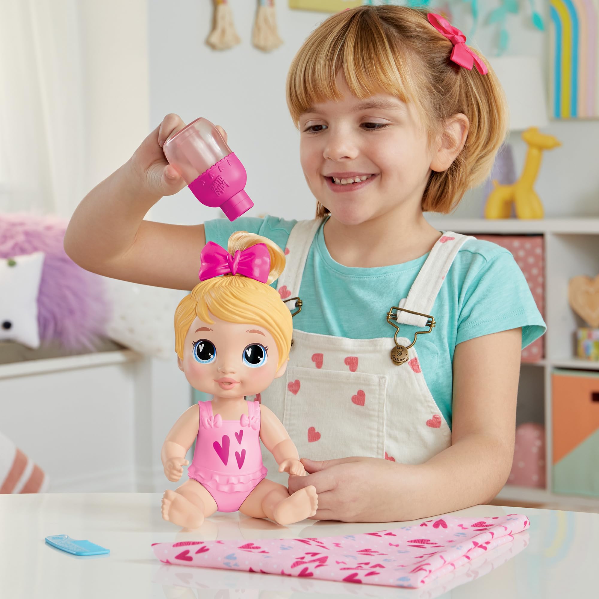 Baby Alive Shampoo Snuggle Harper Hugs Blonde Hair 11 Inch Water Baby Doll Playset - Interactive Bath Time Toy for 3 Year Old Girls & Boys, Perfect for Pretend Play and Sensory Development