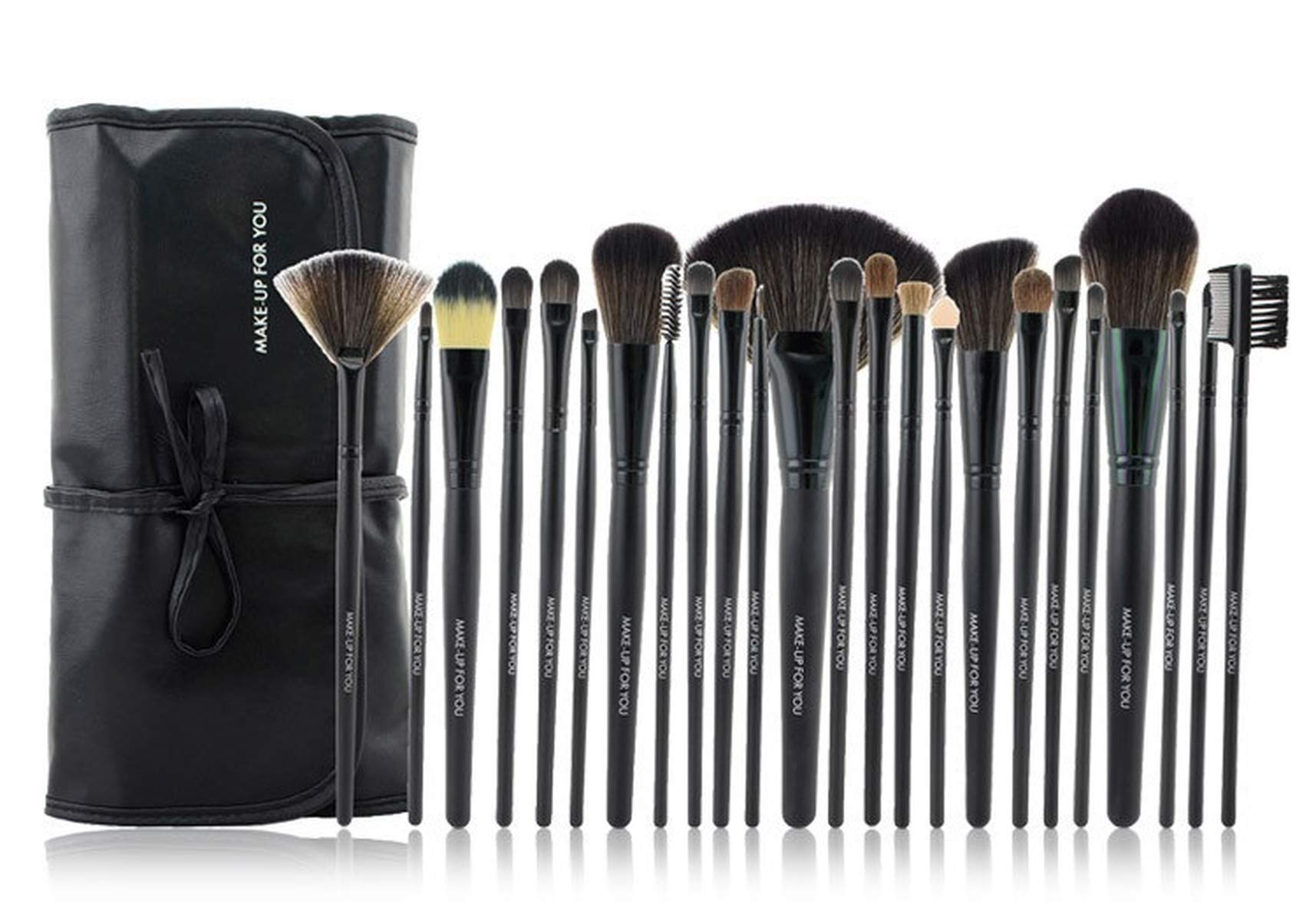 INGLIS LADY 24-Piece Professional Makeup Brush Set with Leather Pouch - Soft Bristles for Foundation, Eyeshadow & Blending - Perfect for Travel & Home Makeup Kit (Pink)