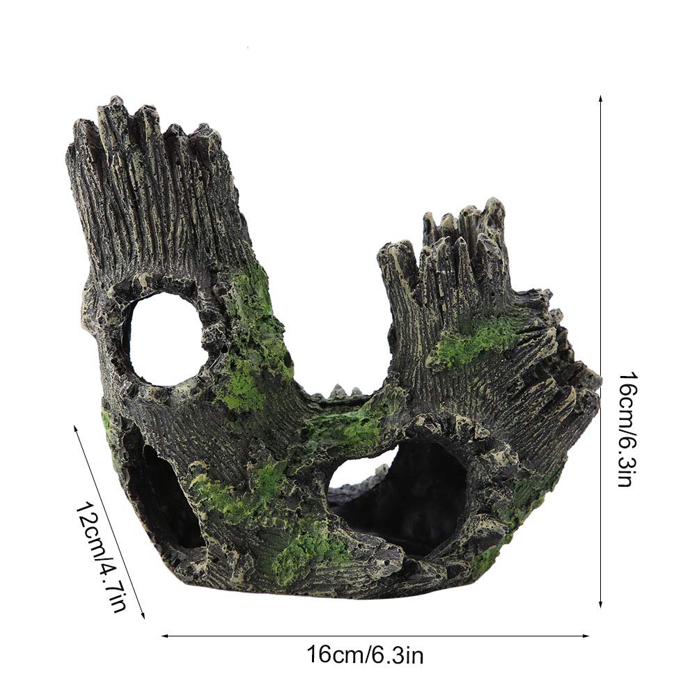 Durable Artificial Resin Tree Trunk Aquarium Driftwood Decor - Fish Tank Ornament & Resin Aquarium Accessories (20x11x14 Inch) - Perfect for Freshwater & Saltwater Tanks, Reptile Terrariums & Home Decor