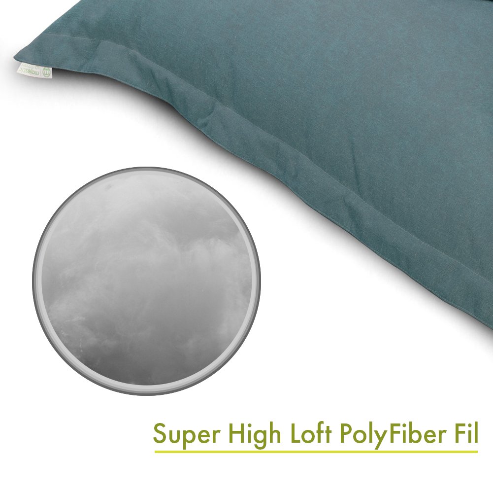 Majestic Home Goods Villa Floor Pillow - Soft & Comfortable Large Floor Cushion in Azure Blue - Perfect for Living Room, Bedroom, Yoga & Meditation