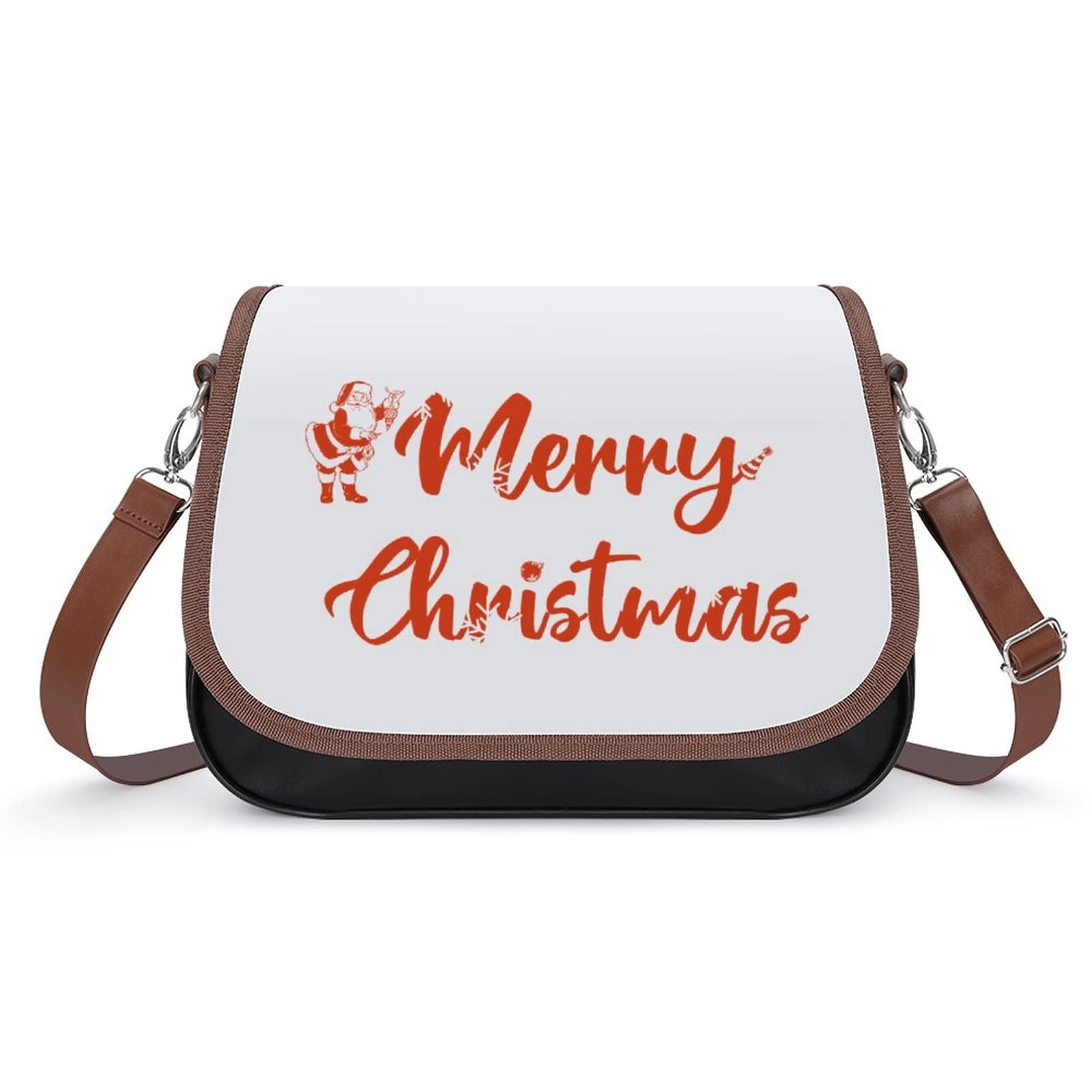 Stylish Medium Crossbody Bags for Women - Printed Shoulder Messenger Purse with Adjustable Strap - Fashion Santa Claus Red Satchel (Perfect for Travel, Shopping & Daily Use)