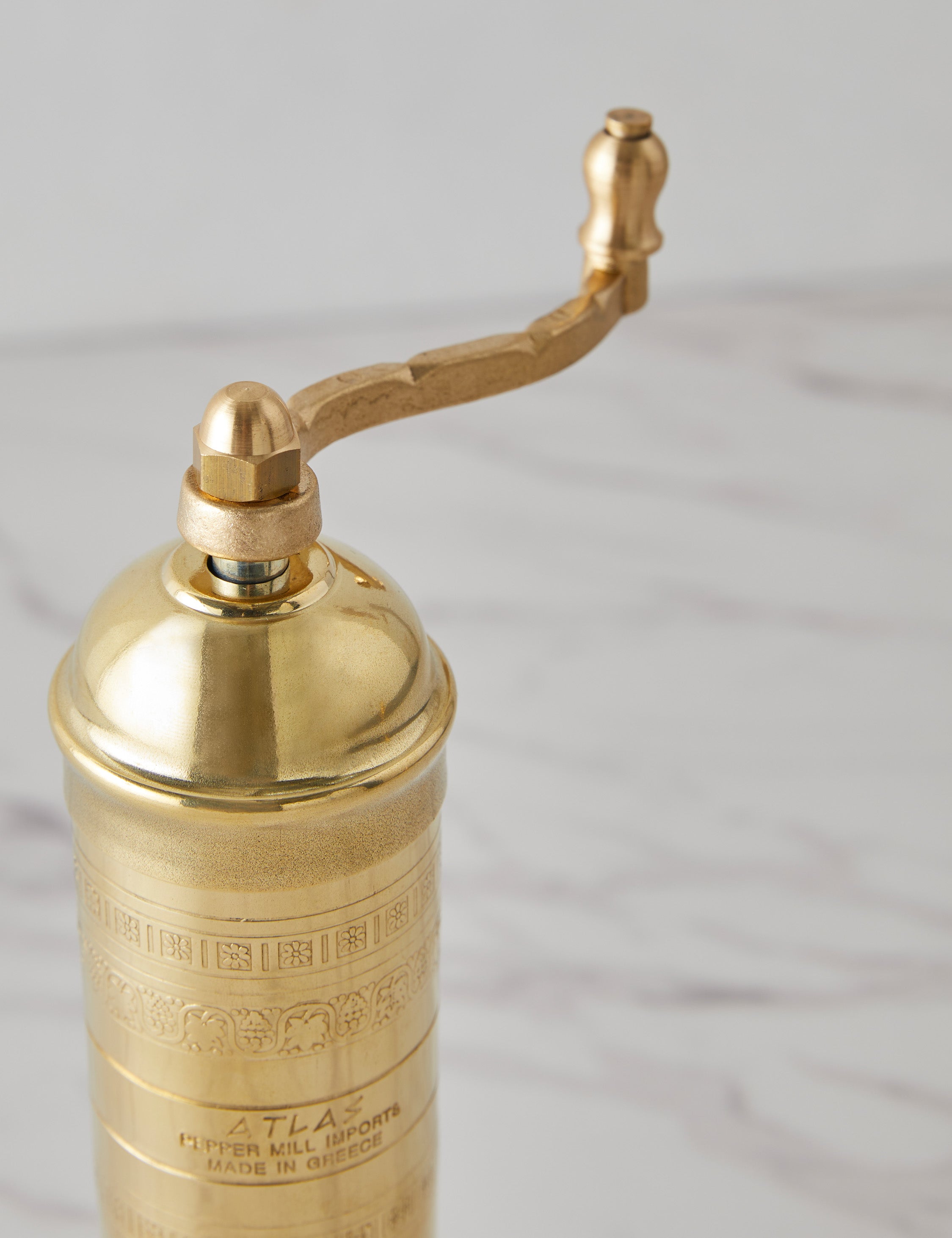 Premium Atlas Brass Pepper Mill - Adjustable Grinder for Freshly Ground Pepper - Perfect for Kitchen, Dining Table & Gourmet Cooking