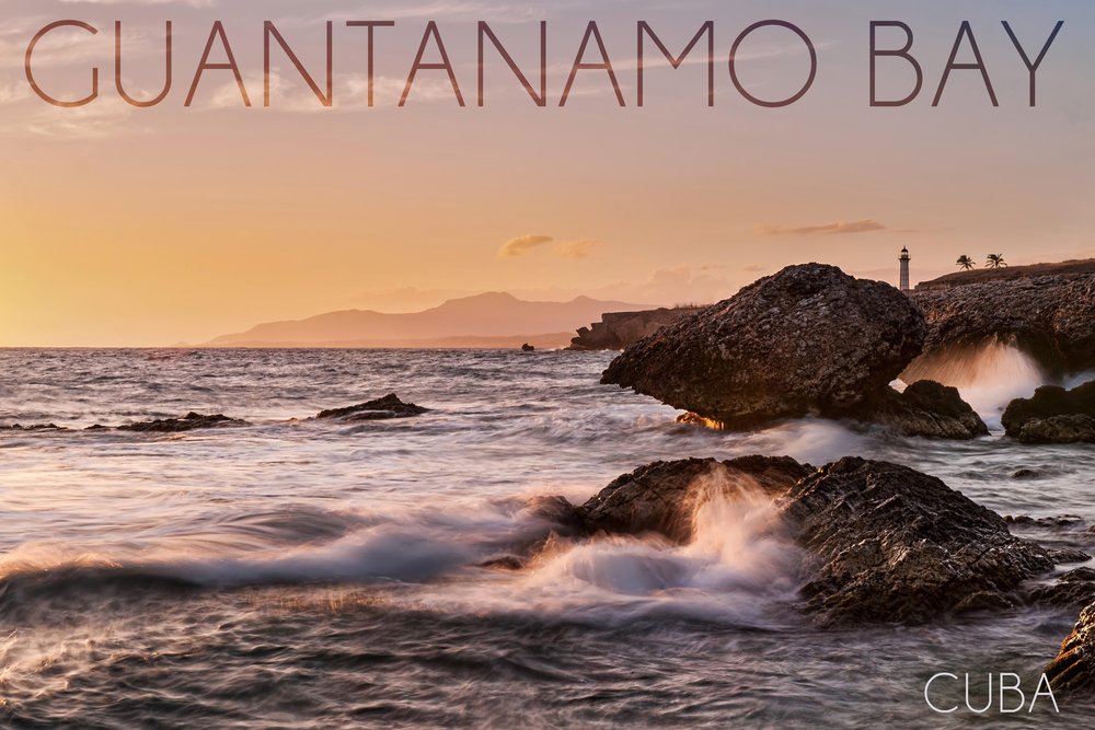 Golden Pink Sunset at Guantanamo Bay Cuba - 12x18 Premium Metal Wall Art, Aluminum Decor for Living Room, Bedroom & Office