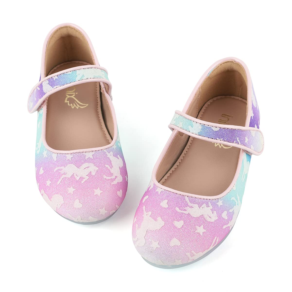 Girls Rainbow Mary Jane Flat Shoes - Cute Toddler Dress Shoes for Birthday Party, School, Wedding | Comfortable & Stylish for Everyday Wear, Playdates & Special Occasions