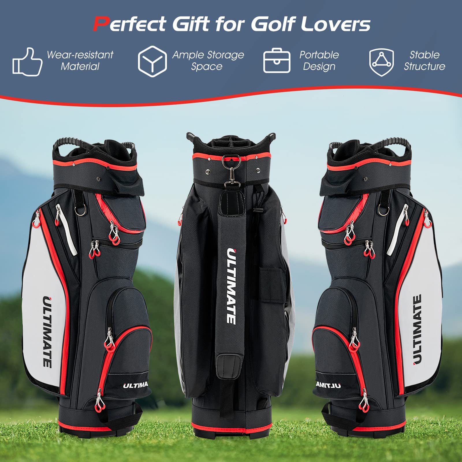 Tangkula Premium Golf Cart Bag - Lightweight, Durable & Water-Resistant for Golf Enthusiasts | Perfect for Golf Courses, Driving Ranges & Tournaments