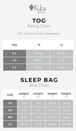 KYTE BABY Unisex Rayon Sleeping Bag for Babies and Toddlers 1.0 Tog - Soft & Breathable Baby Sleep Sack for Nursery, Daycare & Travel