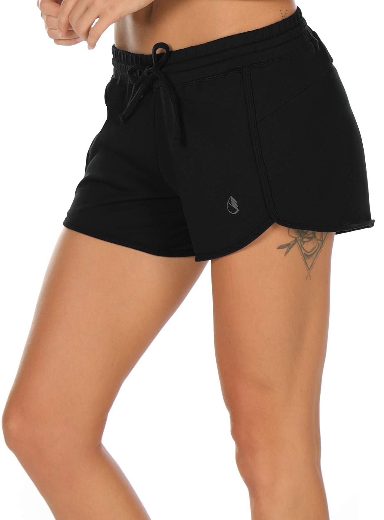 Icyzone Women's Athletic Lounge Shorts - Soft Cotton Running Jogging Workout Sweat Shorts for Yoga, Gym & Casual Wear