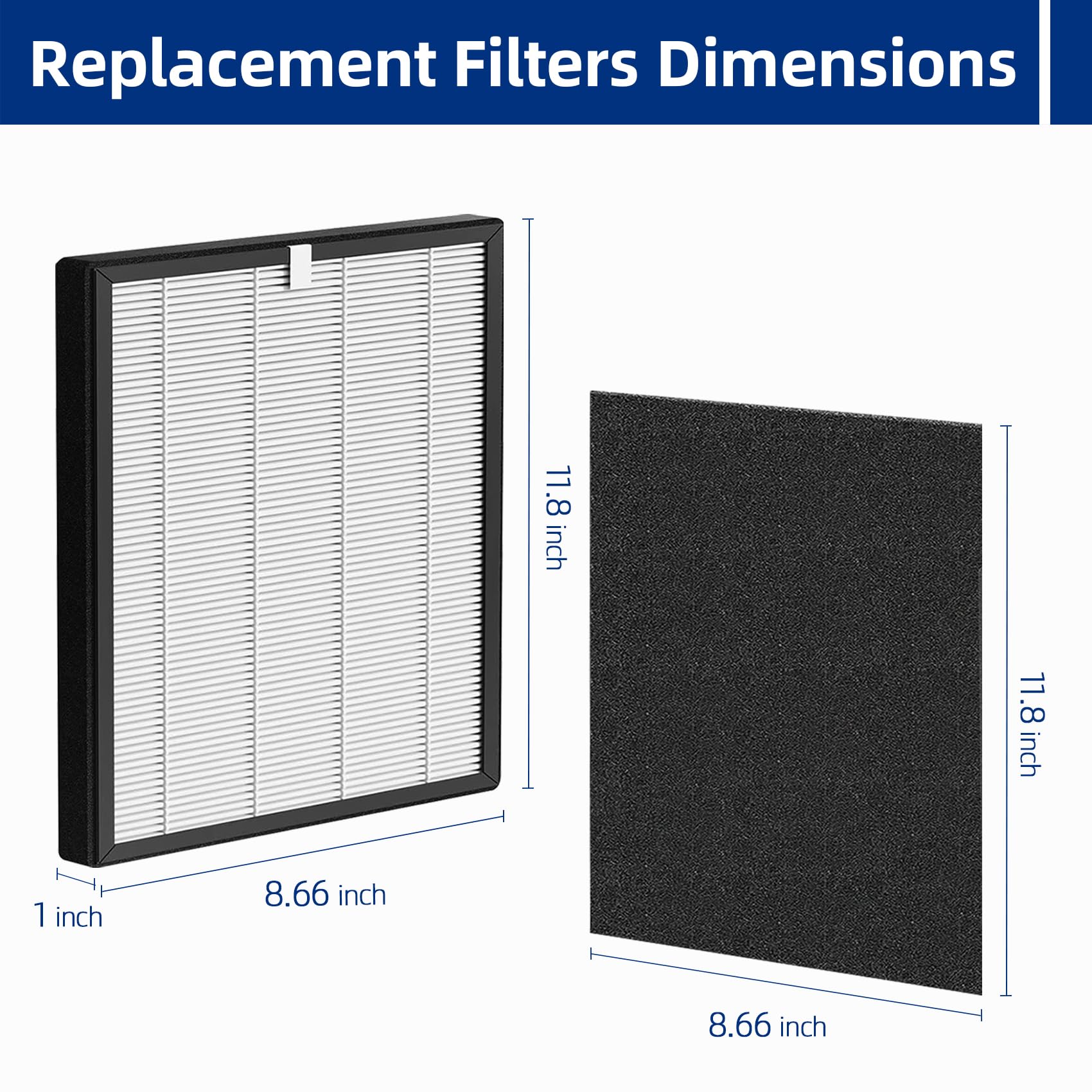 ProHEPA 9000 Replacement Filters for VEVA ProHEPA 9000 Air Purifier - 2 True HEPA & 8 Activated Carbon Pre-Filters | Allergy & Pet Dander Reduction | Home, Office & Bedroom Use