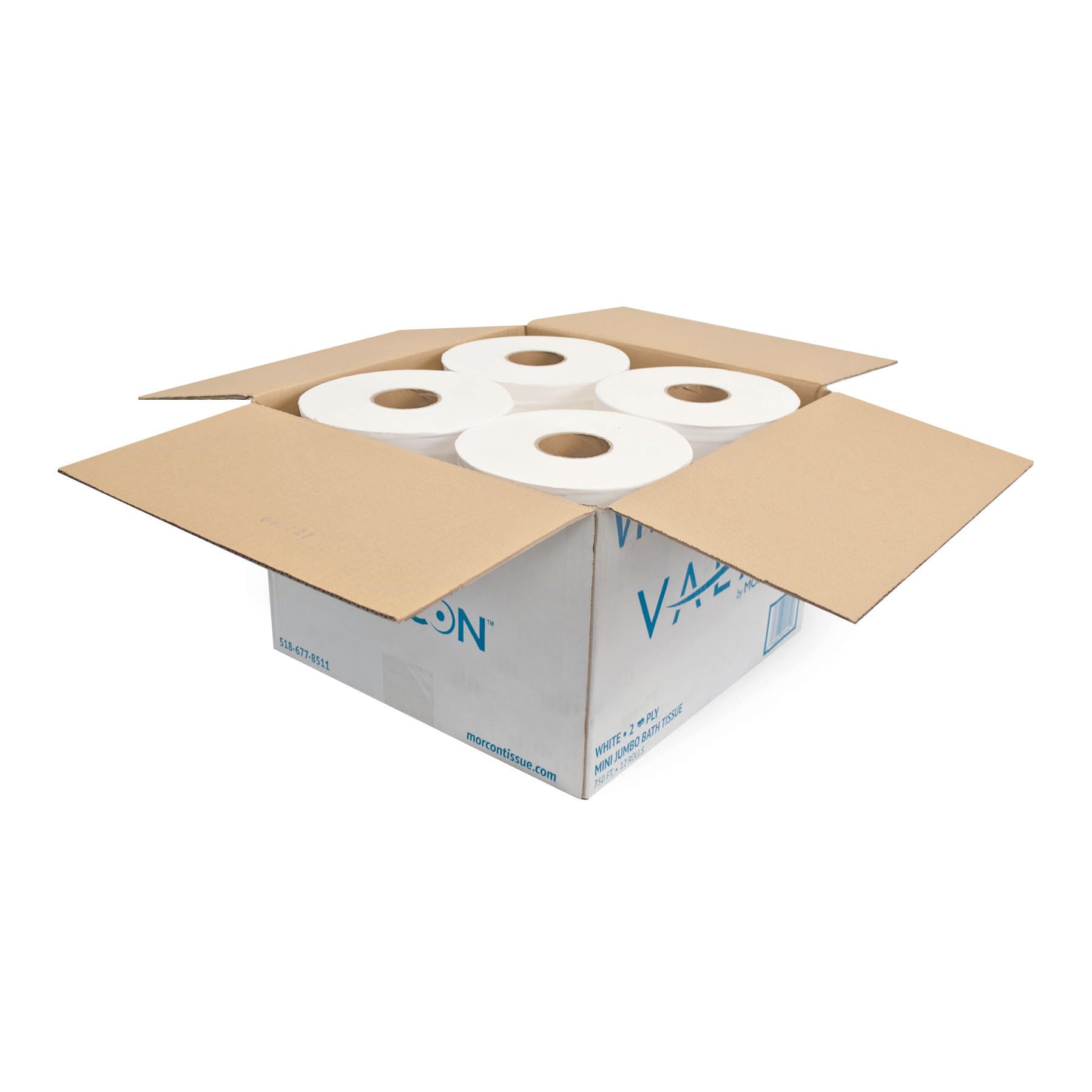 Morcon Paper VT110 Morsoft Millennium Jumbo Bath Tissue - Septic Safe, 2-Ply, White, 750 ft, 12 Rolls/Carton - Ultra Soft Toilet Paper for Home, Office & RV Use