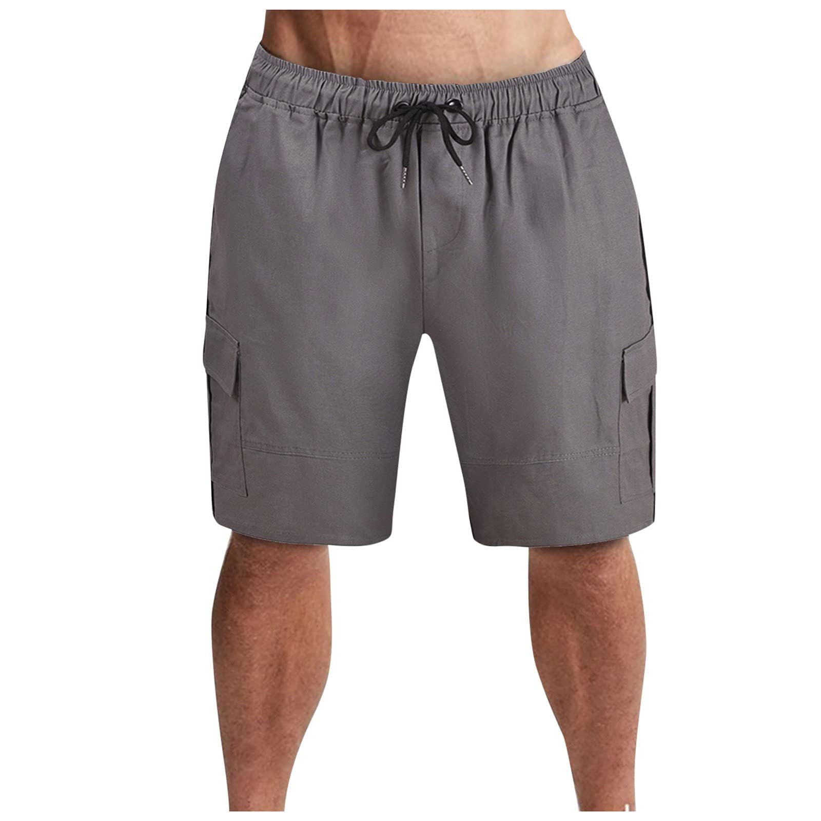 Men's Cargo Shorts with Elastic Waist - Relaxed Fit Cotton Casual Shorts for Outdoor, Work & Summer Activities | Lightweight & Comfortable for Hiking, Travel & Everyday Wear
