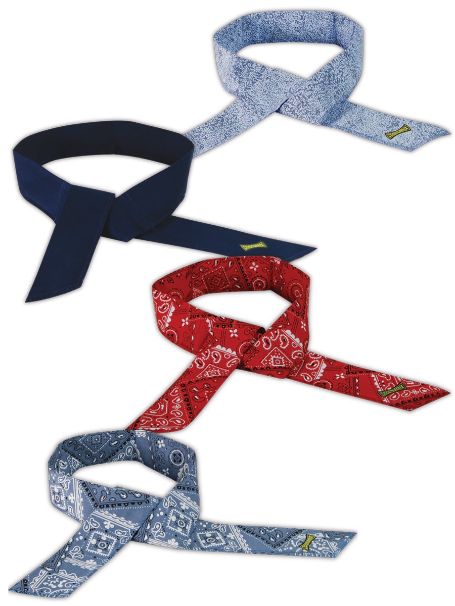 OccuNomix MC940B100 Cooling Bandana - 100% Cotton, 4 Assorted Colors (Pack of 100) | Neck Gaiter for Outdoor Work, Sports & Summer Activities