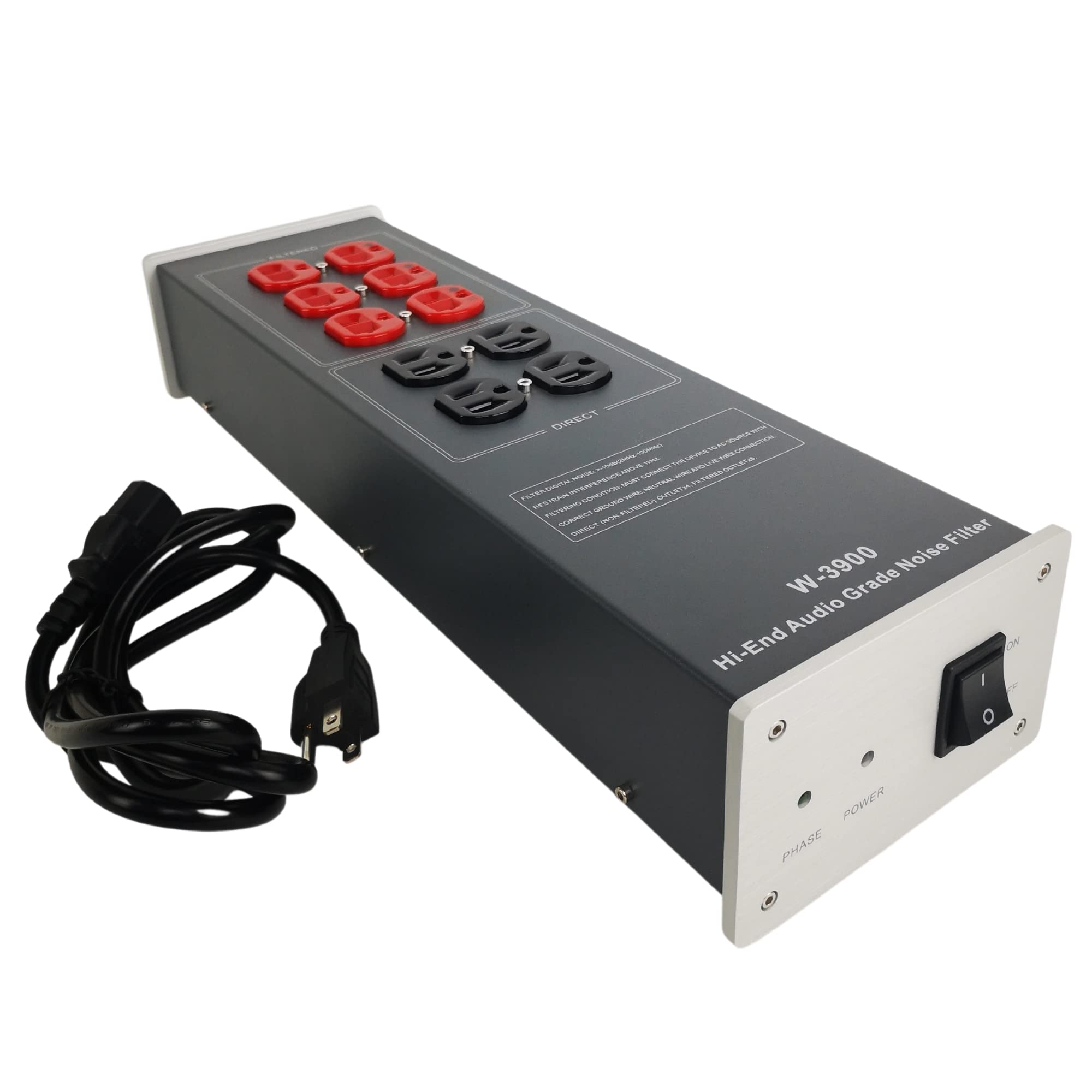 Premium AC Power Filter & Conditioner with Surge Protection - WAudio Power Purifier for Home Theater, Studio Equipment & Electronics (120V US Plug)