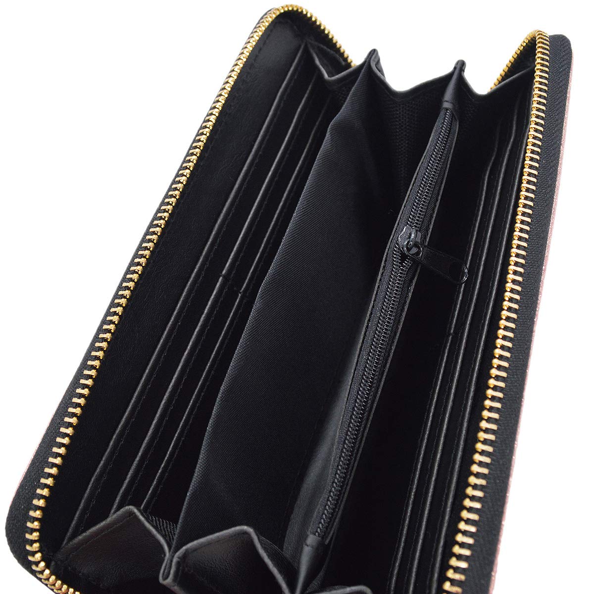 Luxury Vegan Leather Glitter Zip Around Wallet for Women - Stylish & Durable RFID Blocking Wallet for Everyday Use, Travel & Gifts