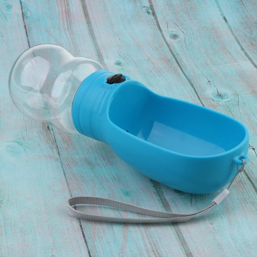 Portable Leakproof Dog Water Bottle with Drinking Bowl - Outdoor Travel Pet Accessories for Hiking, Camping & Daily Walks - Blue