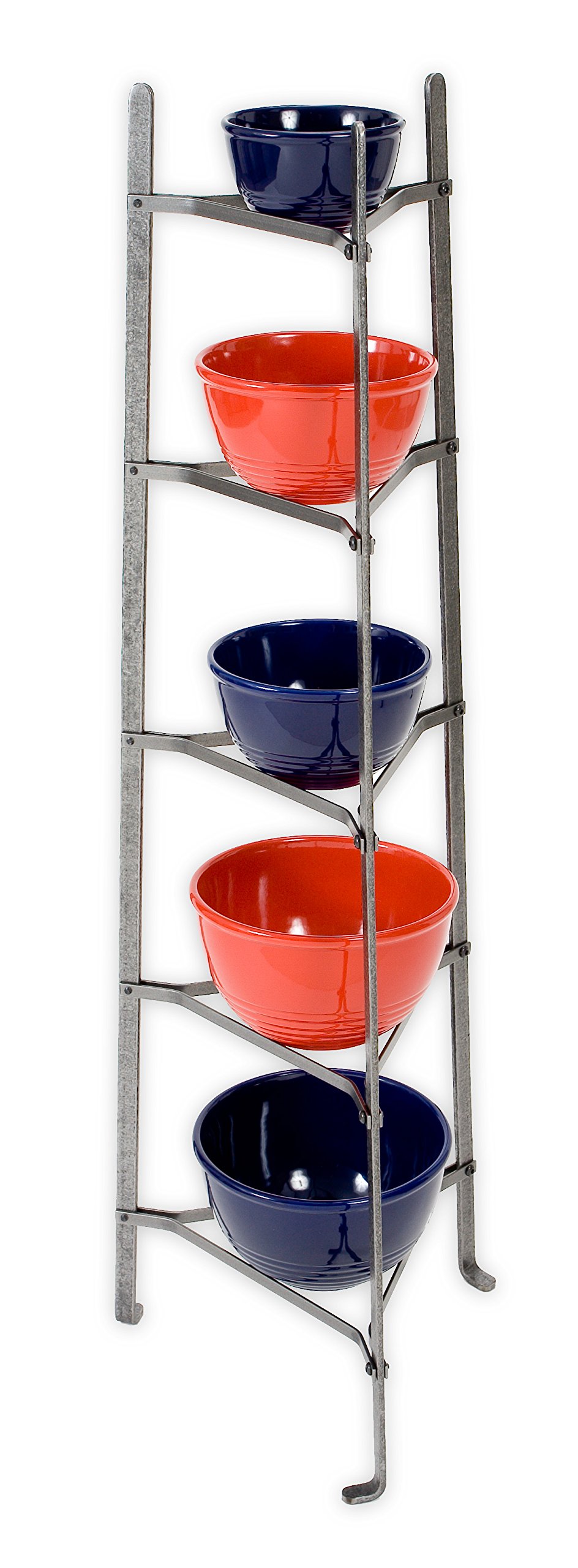 Enclume 5-Tier Cookware Stand - Free Standing Pot Rack Organizer - Hammered Steel Kitchen Storage (Unassembled) - Perfect for Small Kitchens & Pantry Organization
