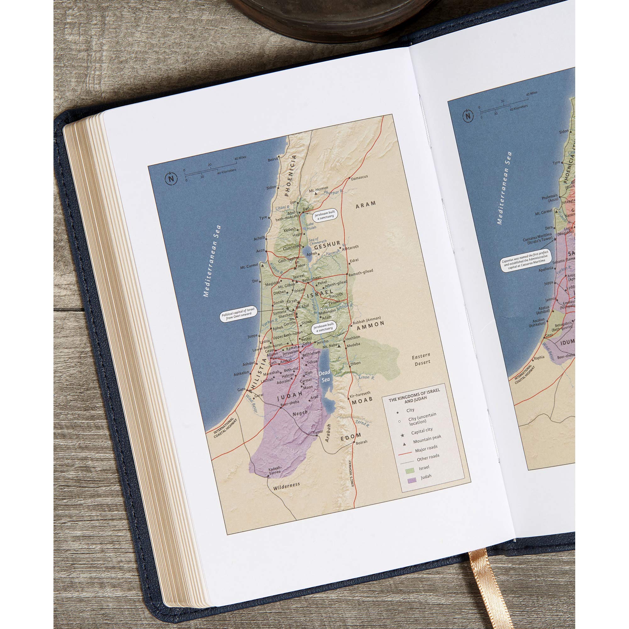CSB Personal Size Bible - Navy LeatherTouch Cover, Red Letter Edition with Presentation Page & Full-Color Maps | Easy-to-Read Serif Font for Daily Devotion, Church Services & Bible Study