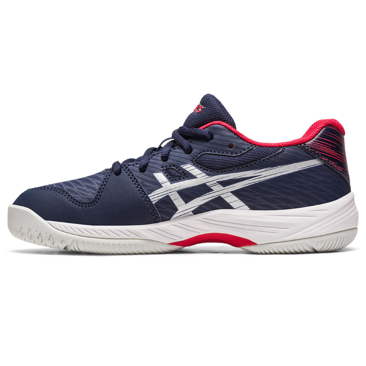 ASICS Gel Game 9 GS Junior Tennis Shoes for Girls - Navy/Silver - Lightweight & Supportive Court Shoes for Junior Players - Perfect for Tennis Training & Matches