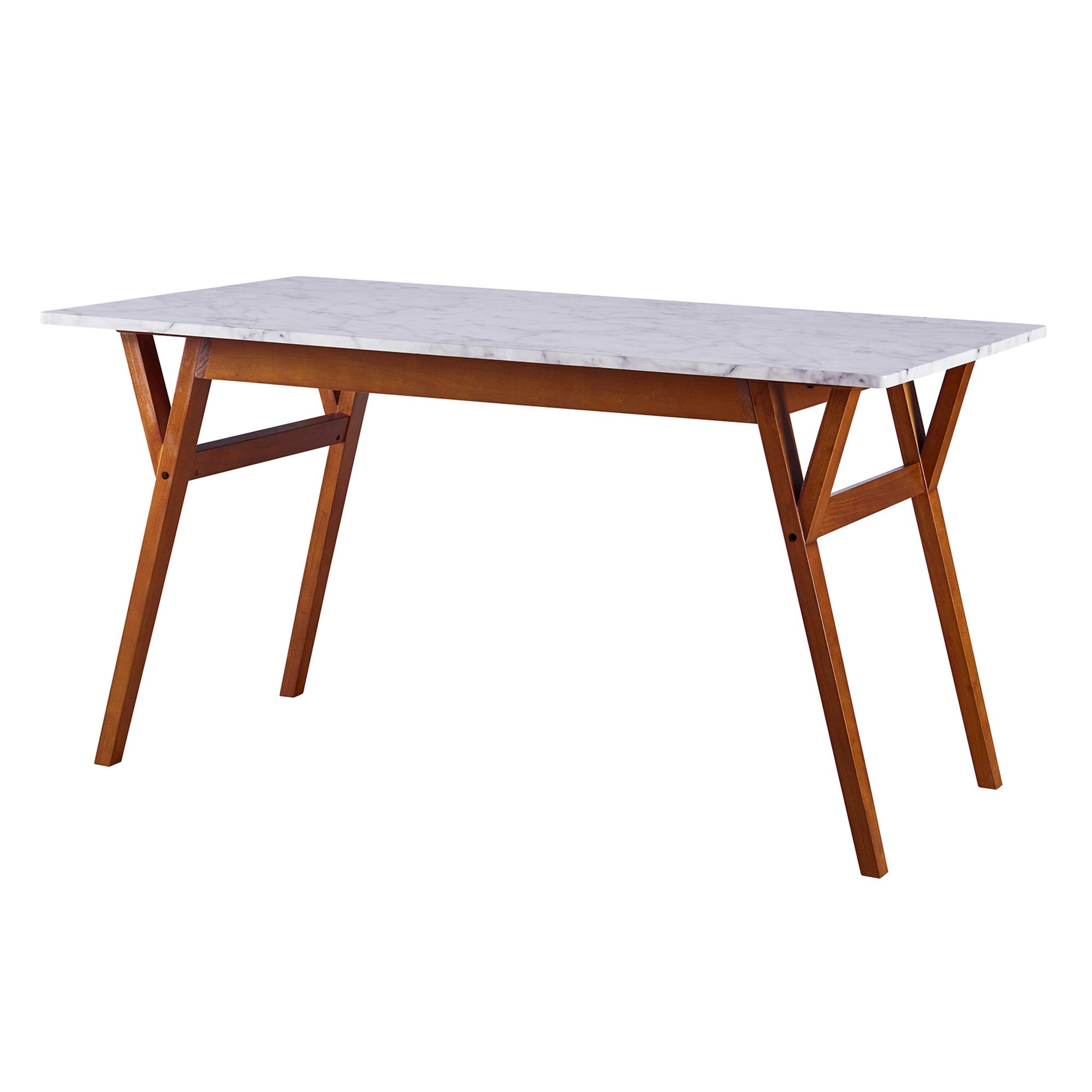 Teamson Home Ashton Square Work Study Desk with Storage & Faux Marble Top - 30