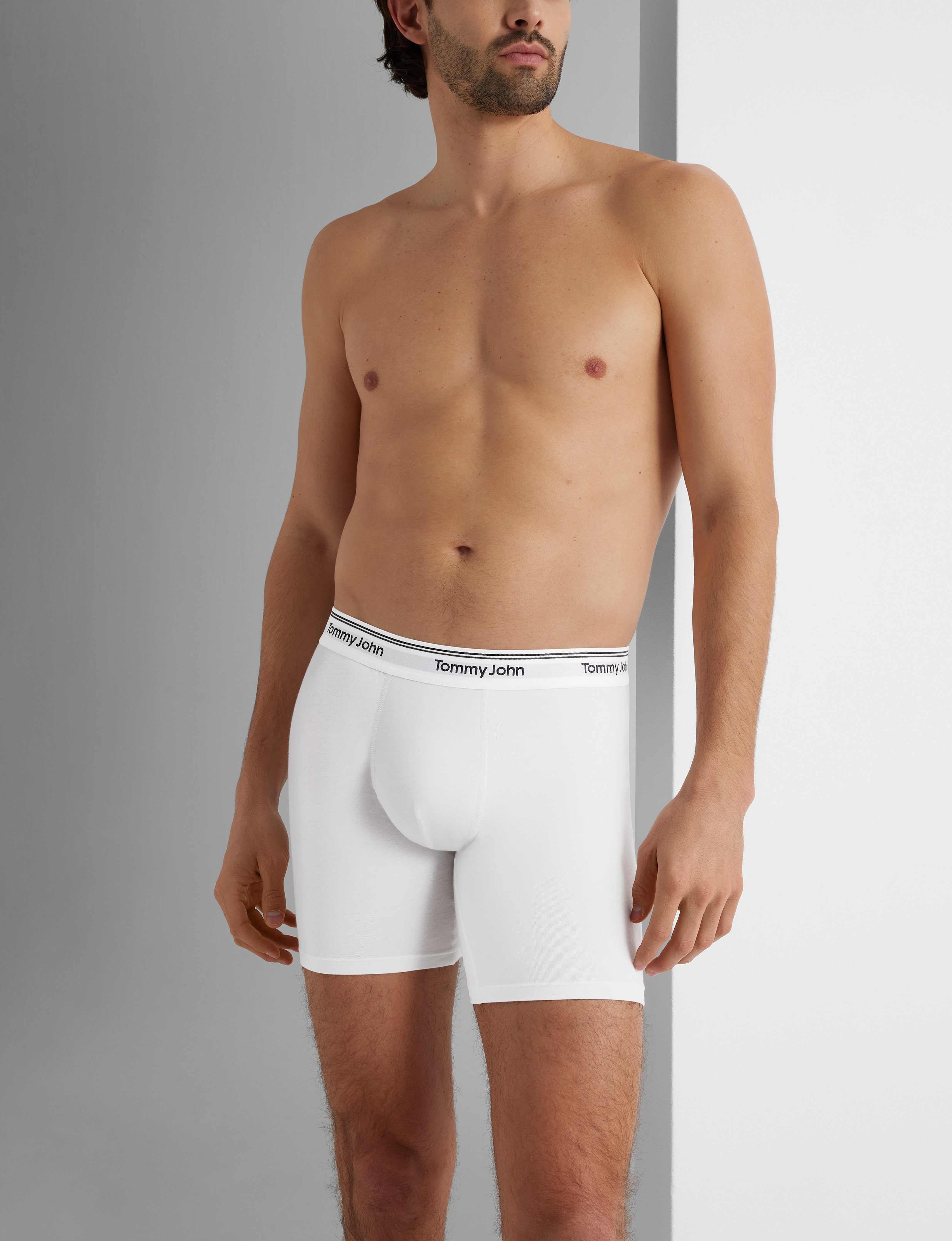 Premium Cotton Mid-Length Boxer Briefs (6-Pack) - Soft Breathable Men's Underwear for All-Day Comfort - Ideal for Workout, Travel & Everyday Wear