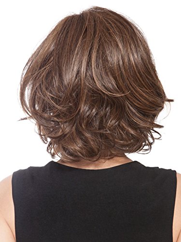 Raquel Welch Heat Friendly Synthetic Lace Front Wig - Honey Toast RL12/16, Mid Length Wavy with Swept Bangs for Women | Monofilament Part & Sheer Indulgence | Perfect for Parties, Cosplay & Everyday Wear