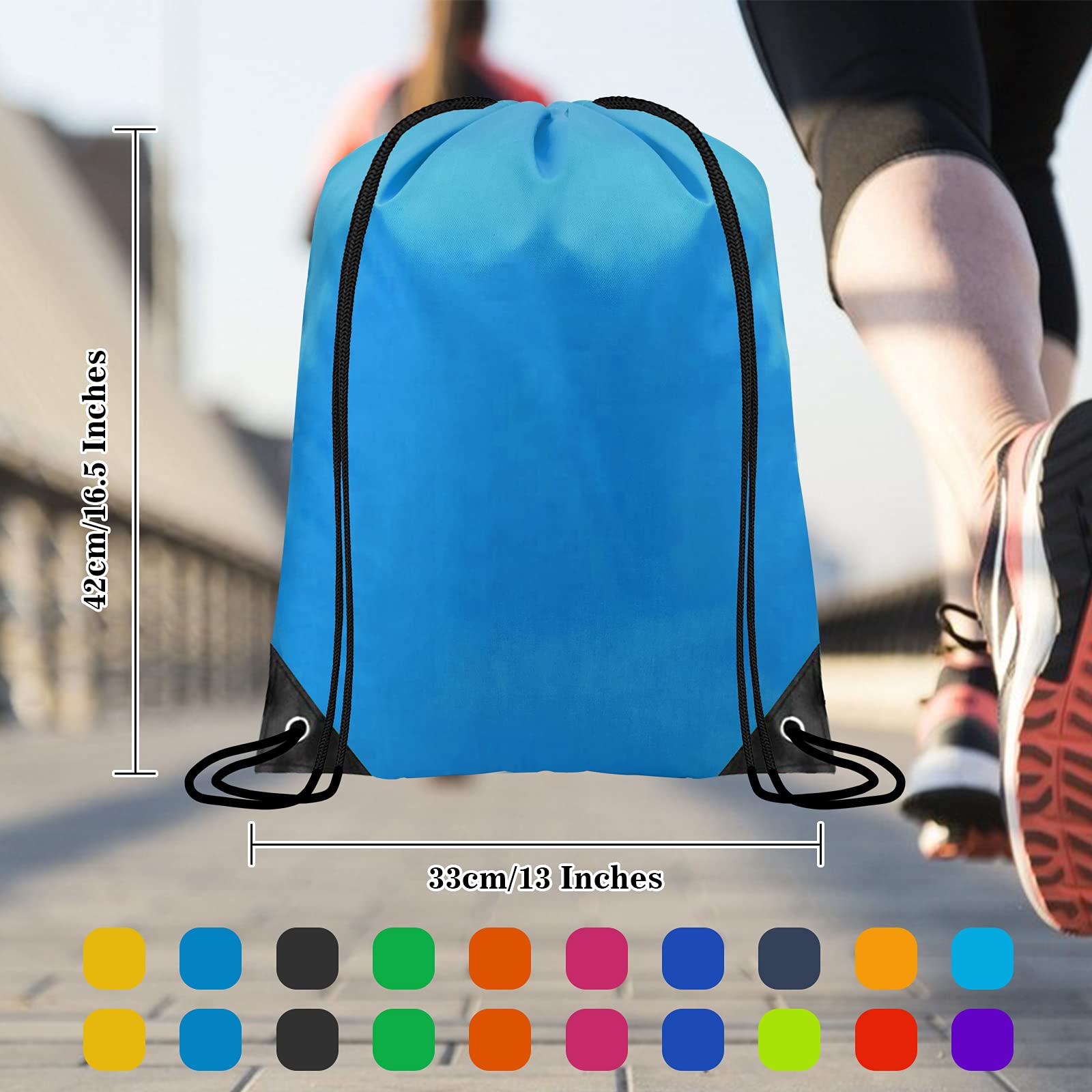 CHEPULA 20-Pack Large Drawstring Backpacks for Women & Men - Bulk Drawstring Bags for Gym, Sports, Travel & Birthday Party Favors - Durable & Lightweight Backpack for School, Beach & Outdoor Activities