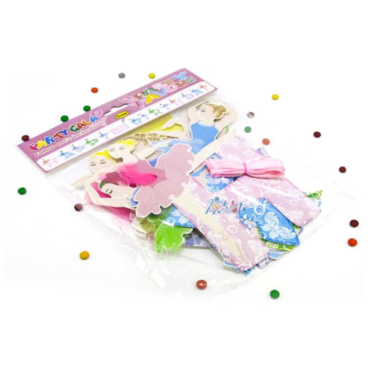 VICASKY Ballet Themed Paper Flags Banner - Girls Birthday Party Decorations, Hay Birthday Banner, Party Banners Supplies for Dance Recitals, Baby Showers & Themed Celebrations