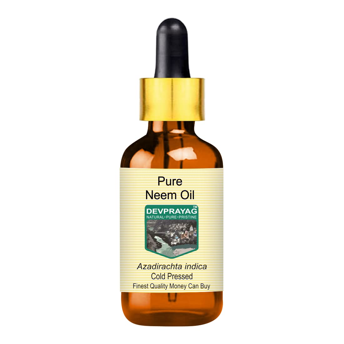 Pure Neem Oil (Azadirachta indica) 100ml - Cold Pressed, Therapeutic Grade with Glass Dropper - Natural Skin & Hair Care Solution for Acne, Dandruff & Plant Protection - Perfect for Organic Gardening & DIY Beauty Products