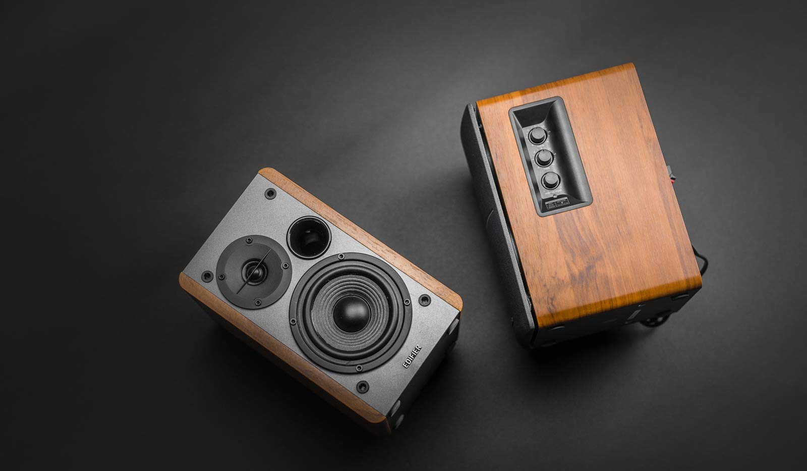 Edifier R1280DB Powered Bluetooth Bookshelf Speakers with Optical Input - Wireless Studio Monitors for Home Audio - 4 Inch Near Field Speakers, 42W RMS, Wood Grain Finish - Perfect for Music, Movies & Gaming
