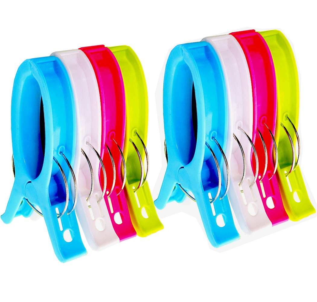 Large Beach Towel Clips for Pool Chairs - Heavy Duty Plastic Clamp for Securing Towels on Cruise, Lounge & Outdoor Furniture - Perfect for Beach, Poolside & Vacation Use