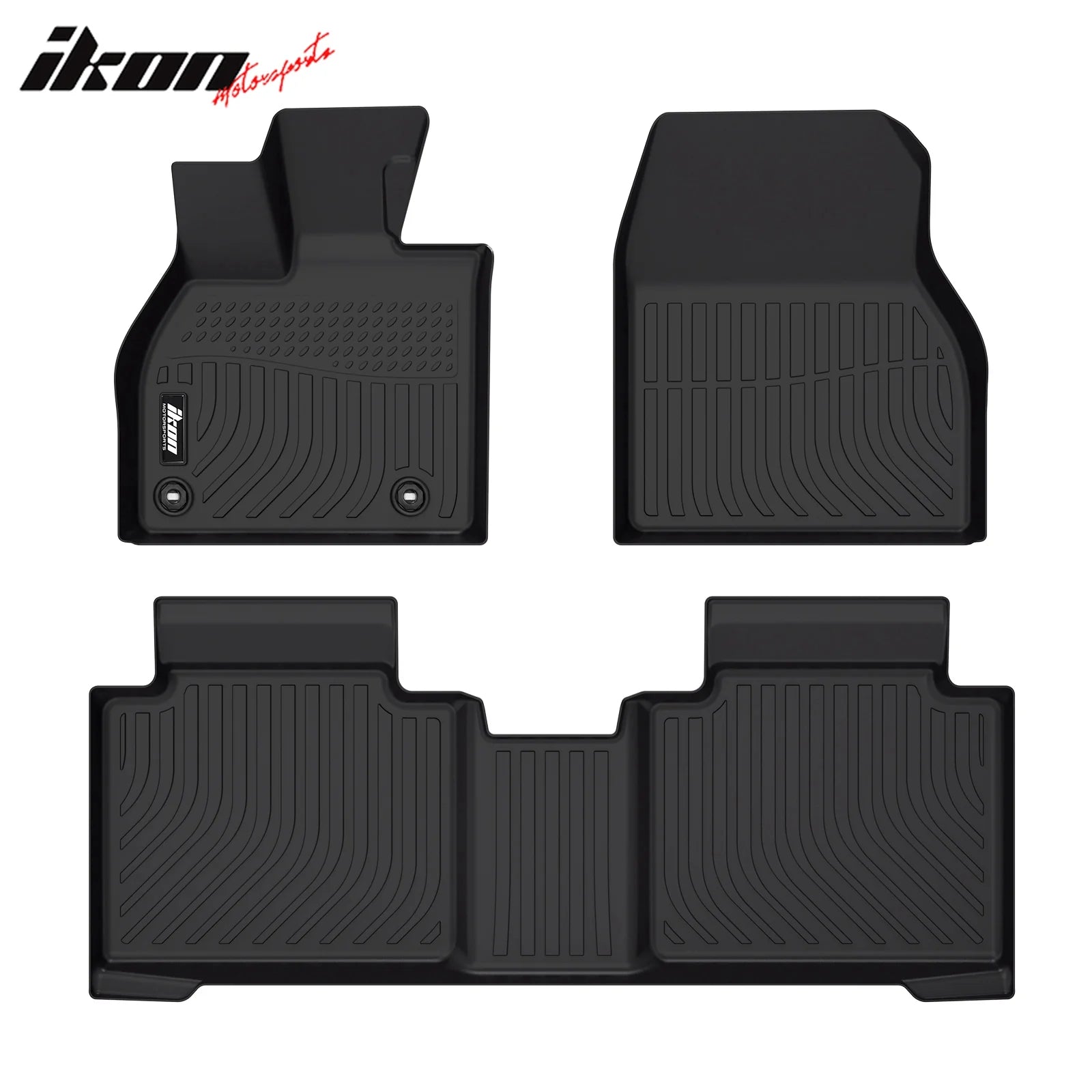 IKON 3D Molded All-Weather Floor Mats for 2023-2025 Subaru Solterra & Toyota bZ4X - Custom Fit Front & Rear Seat Protection (3-Piece Set, Black) - Perfect for Daily Commutes, Road Trips, and Off-Road Adventures