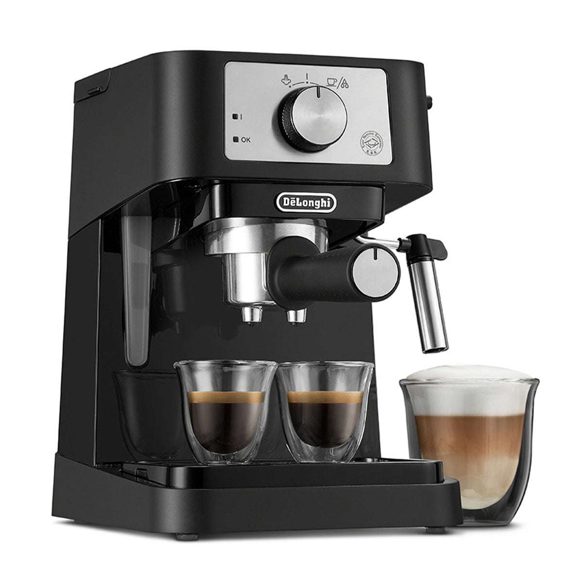 DeLonghi Stilosa EC260BK 15 Bar Pump Espresso Machine for Home Use, Black - Perfect for Cappuccino, Latte & Coffee Lovers