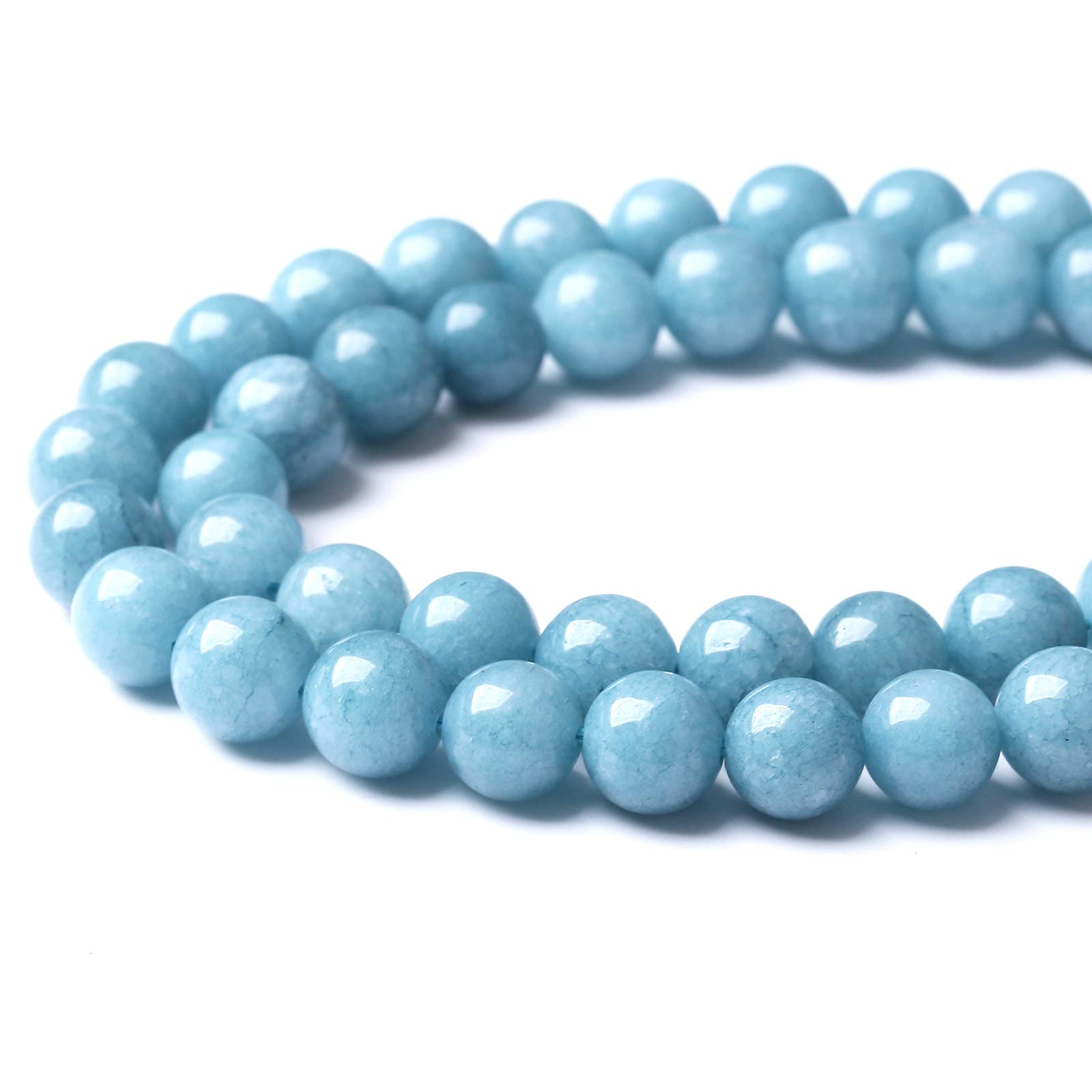 Blue Chalcedony Natural Stone Beads - 60PCS 6MM Round Loose Beads for Jewelry Making, DIY Bracelet & Necklace (15