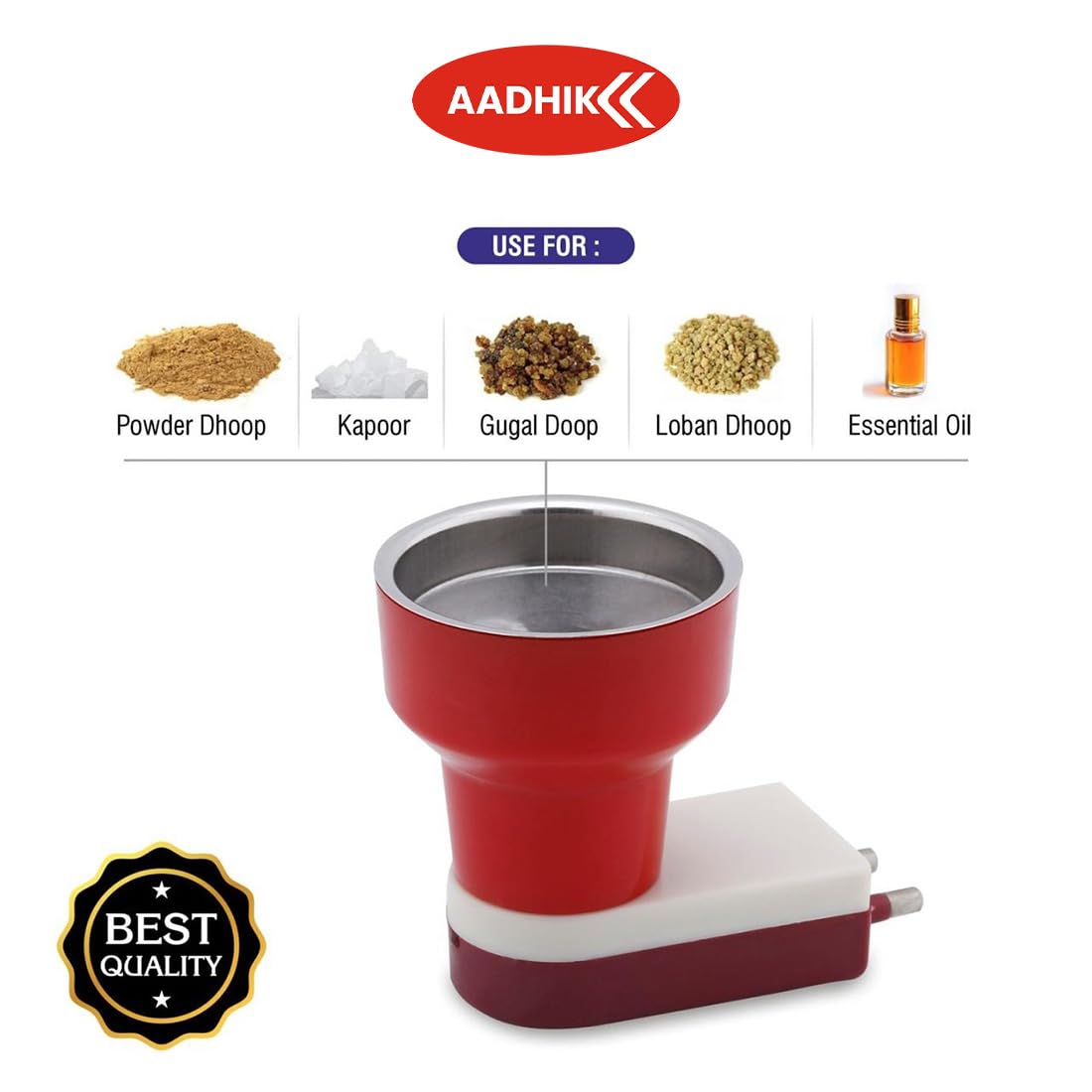 Premium Electric Camphor Diffuser & Bakhoor Burner - Aromatherapy Essential Oil Diffuser with Night Light for Home, Puja, Meditation & Relaxation (Red) - Perfect for Yoga Rooms, Bedrooms & Spiritual Spaces