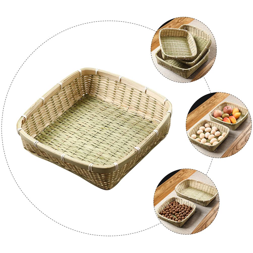 DOITOOL Bamboo Storage Basket - Natural Wooden Desktop Organizer for Home, Office, Bathroom | Perfect for Organizing Keys, Jewelry, Makeup & Small Essentials