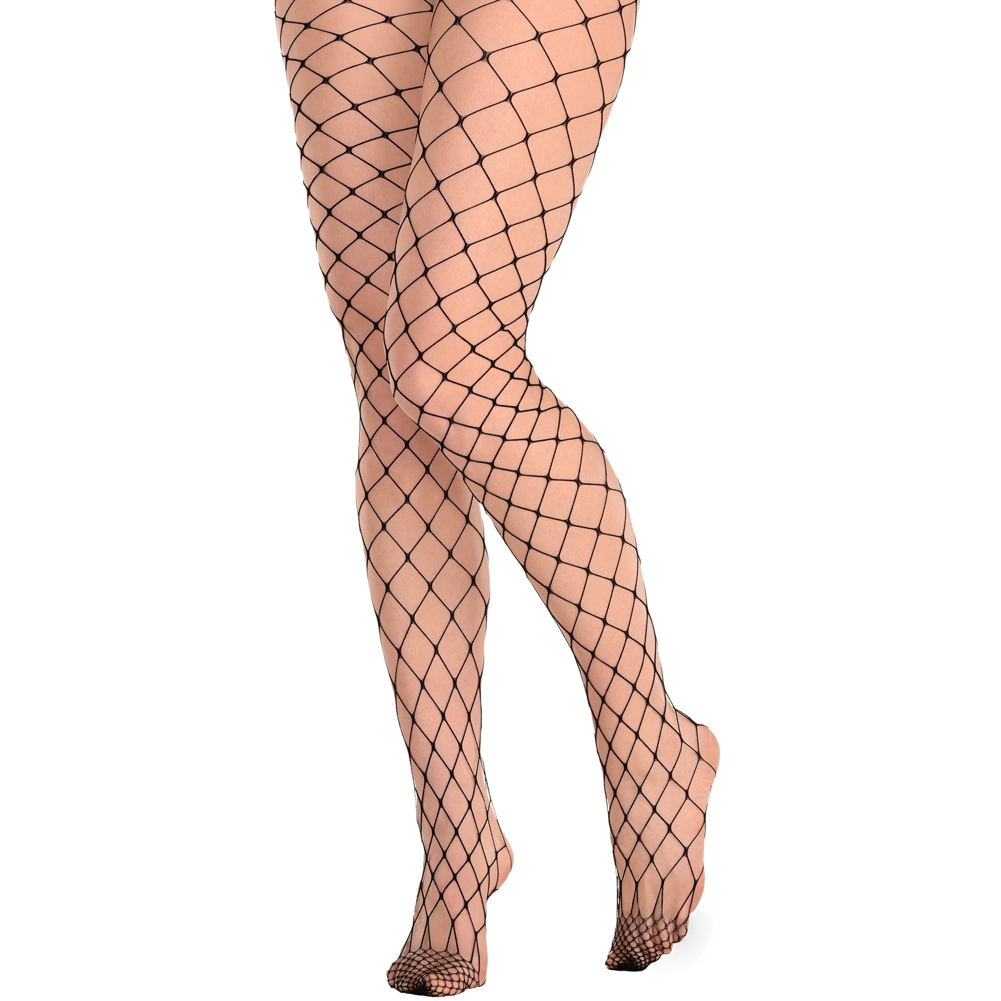 Sexy Black Fishnet Stockings for Women - Large Diamond Mesh Pattern - Perfect for Halloween, Cosplay & Date Nights