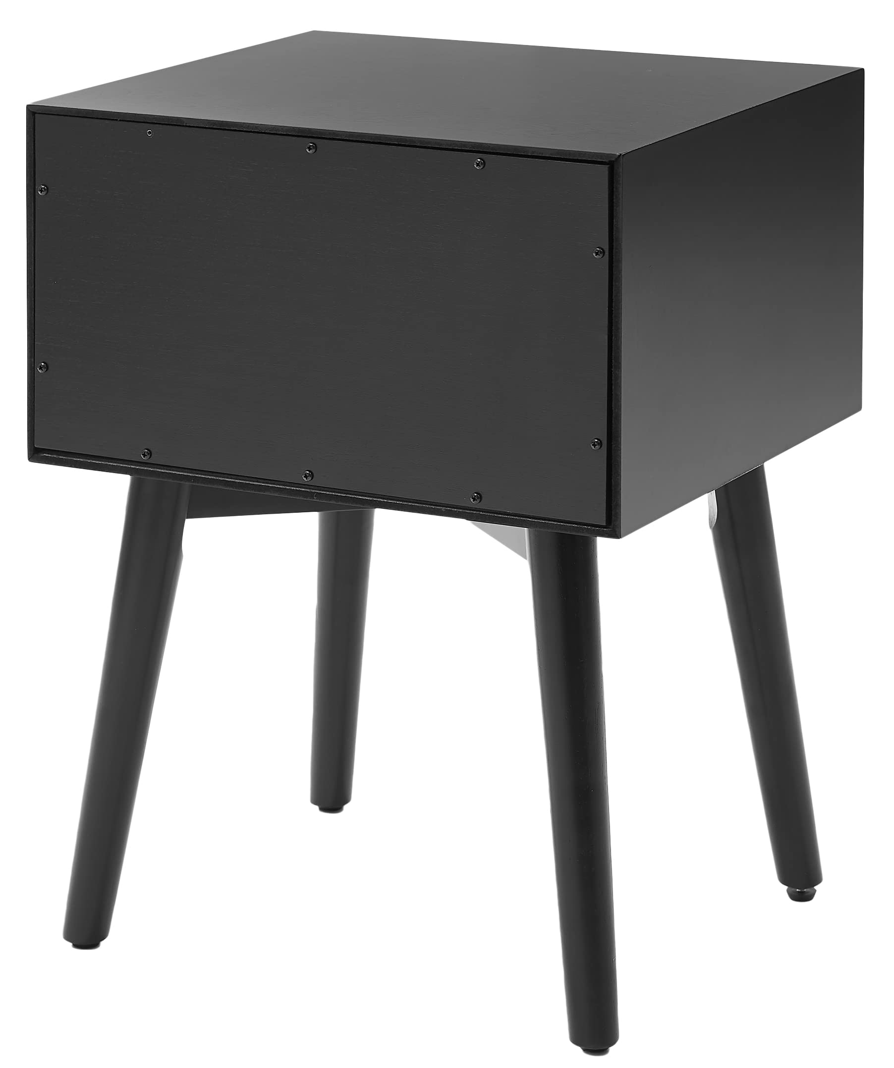 Crosley Furniture Landon Nightstand Side Table with Drawer - Matte Black Finish, Bedroom Nightstand for Small Spaces, Modern Bedside Table with Storage