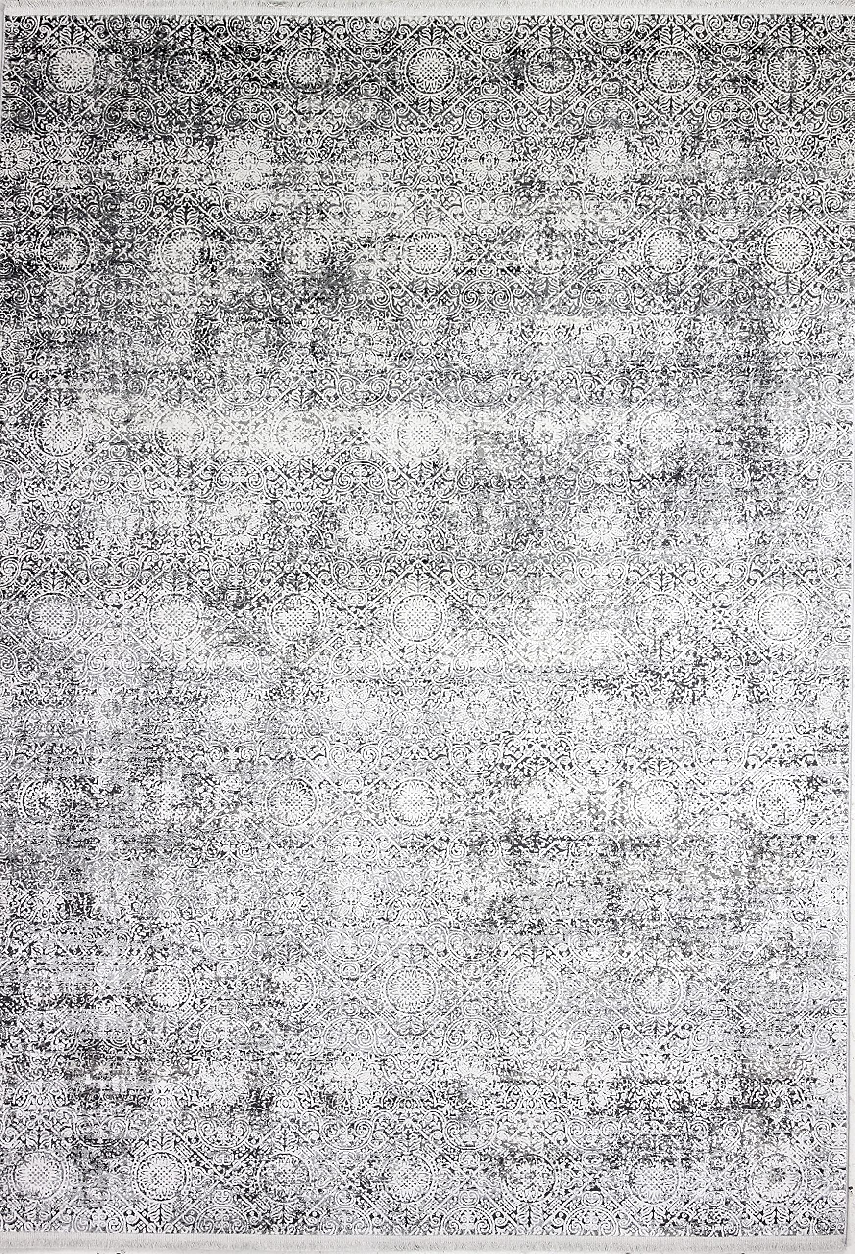 Bashian Collection 4’ x 6’ Grey Area Rug - Premium Power Loom Viscose & Polyester - Perfect for Living Room, Entryway, Bedroom & Home Decor - Soft Runner Rug for High Traffic Areas