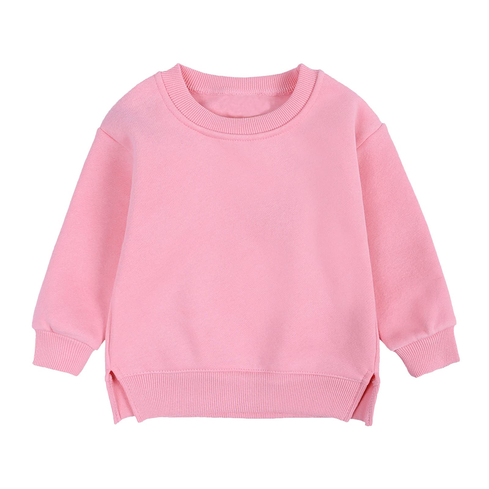 Soft Fleece Coat & Sweatshirt Pullover for Baby Girls - Cozy Winter Outfit, Solid Color Toddler Tops for Playtime & Outdoor Activities