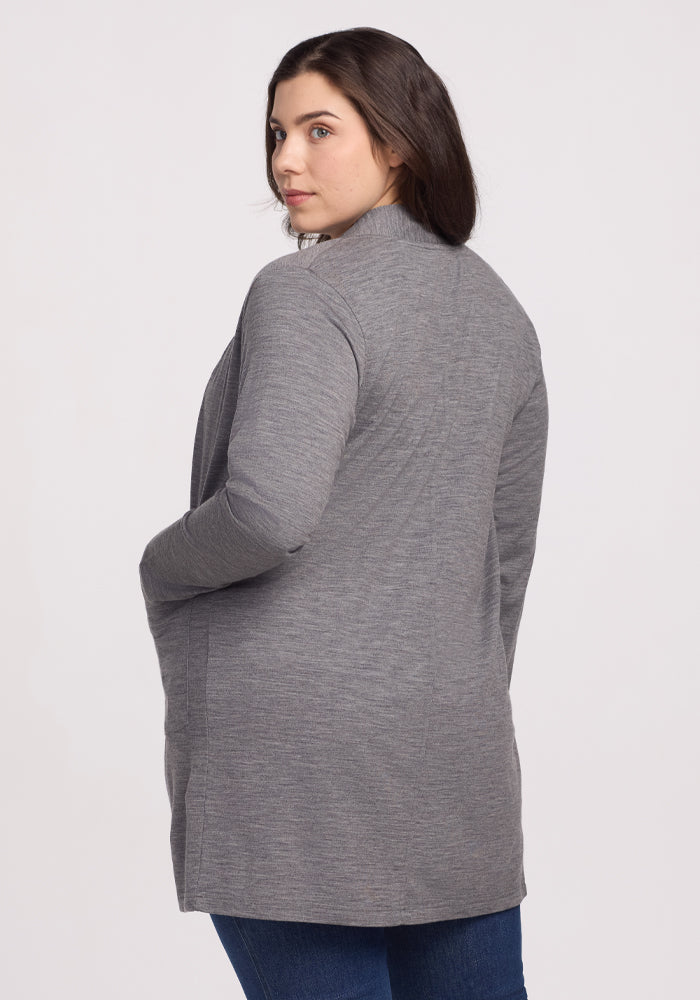 Stylish Paisley Cardigan in Graphite Heather - Perfect for Casual Outfits & Cozy Layering