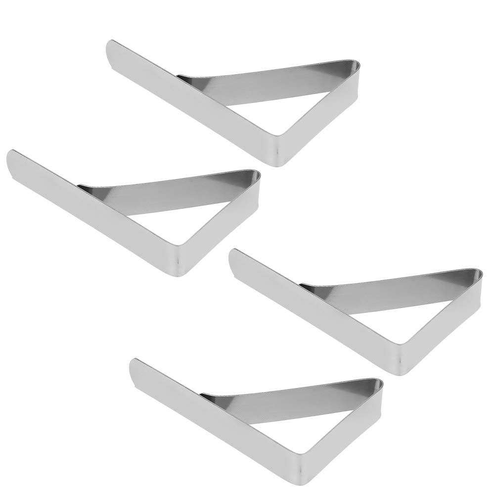 Easy to Install Windproof Tablecloth Clips - Durable 4-Piece Silver Table Clamps for Buffet, Picnic & Home Parties | Perfect for Outdoor Dining, BBQs, and Event Decor