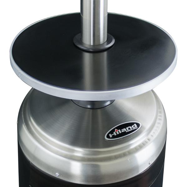 Dual-Tone Outdoor Patio Heater with Table - Freestanding Propane Heater for Backyard, Deck & Garden - Perfect for Cold Weather Entertaining & Al Fresco Dining