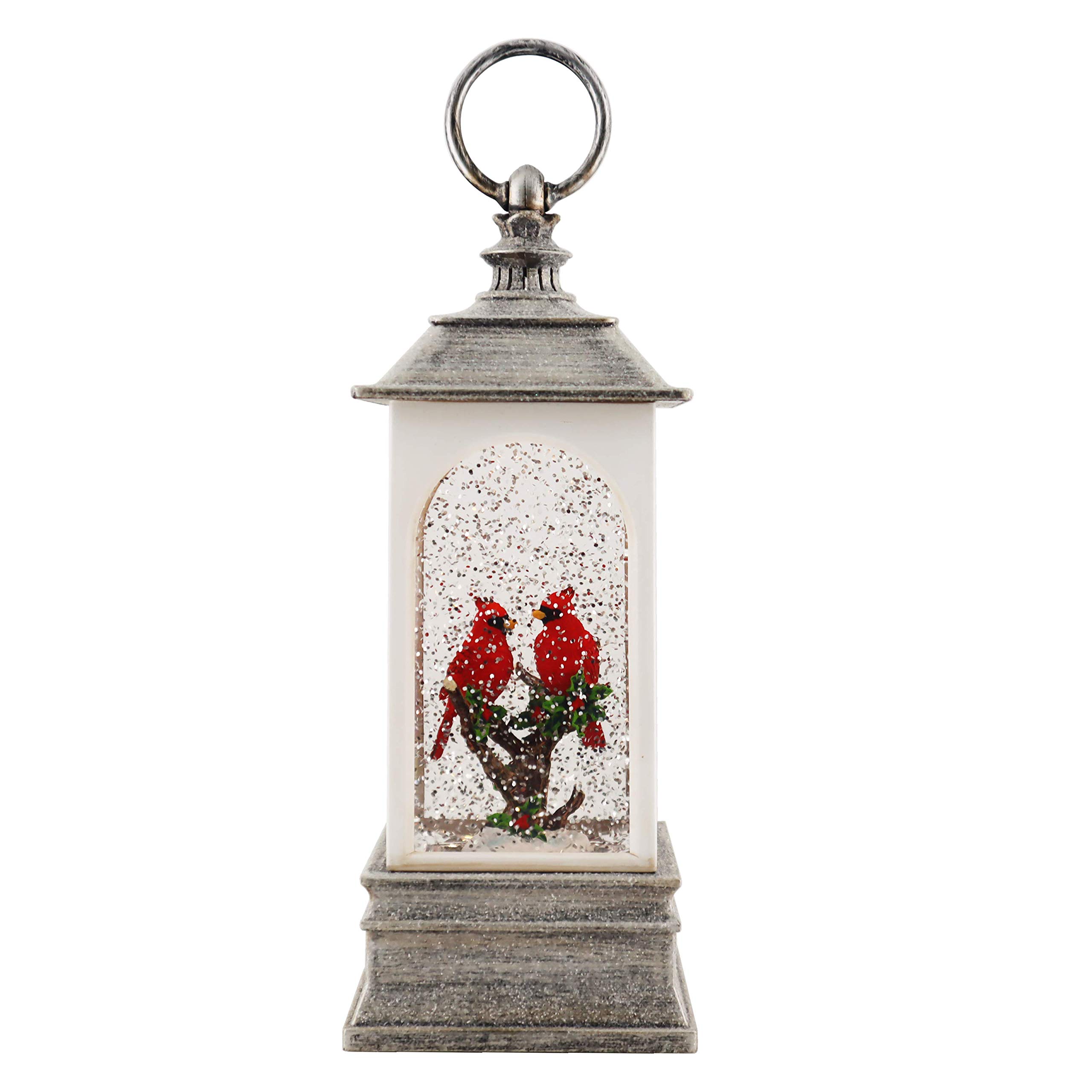 Victory Creative Holiday Illumination Cardinals Water Globe Lantern 9.5