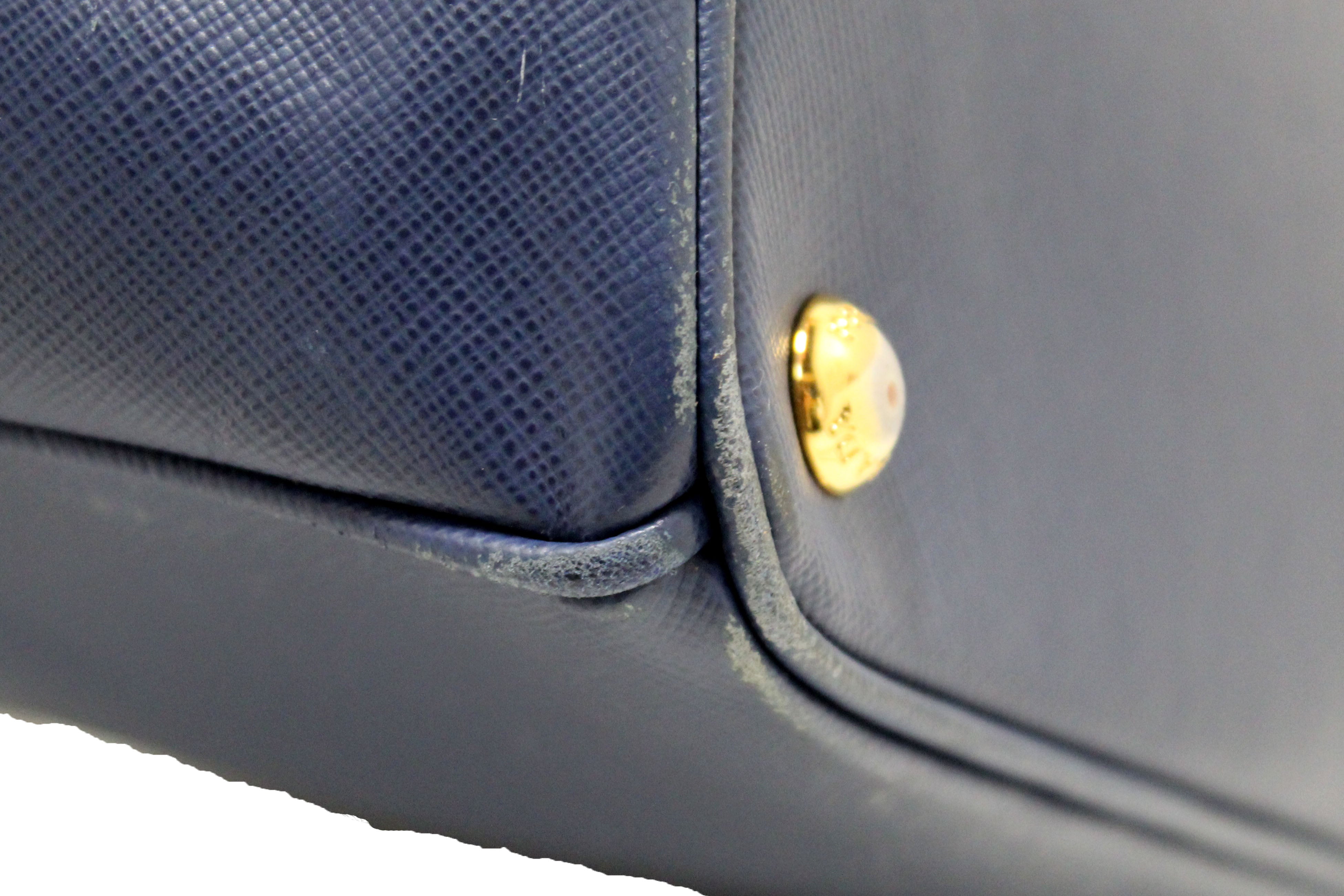 Authentic Prada Blue Saffiano Lux Leather Galleria Large Tote Bag for Women | Luxury Designer Handbag for Work, Travel & Everyday Use