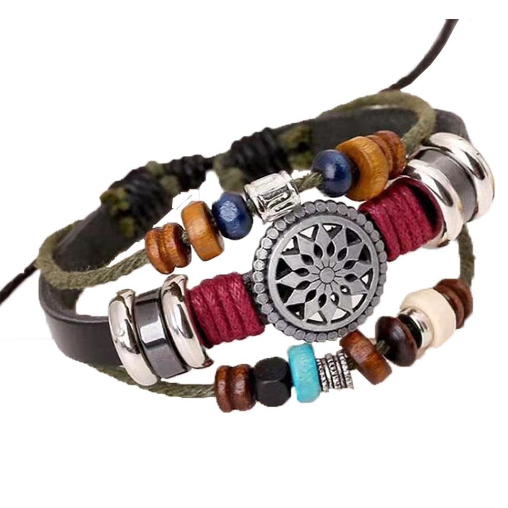 Evil Eye Protection Bracelet, Friendship Bracelets for Women and Men, Vintage Bohemian Beaded Bracelet, Handwoven Multilayer Beaded Wristband, Wrap Cord Jewelry - Perfect for Gifts, Spiritual Protection, and Boho Fashion Accessories