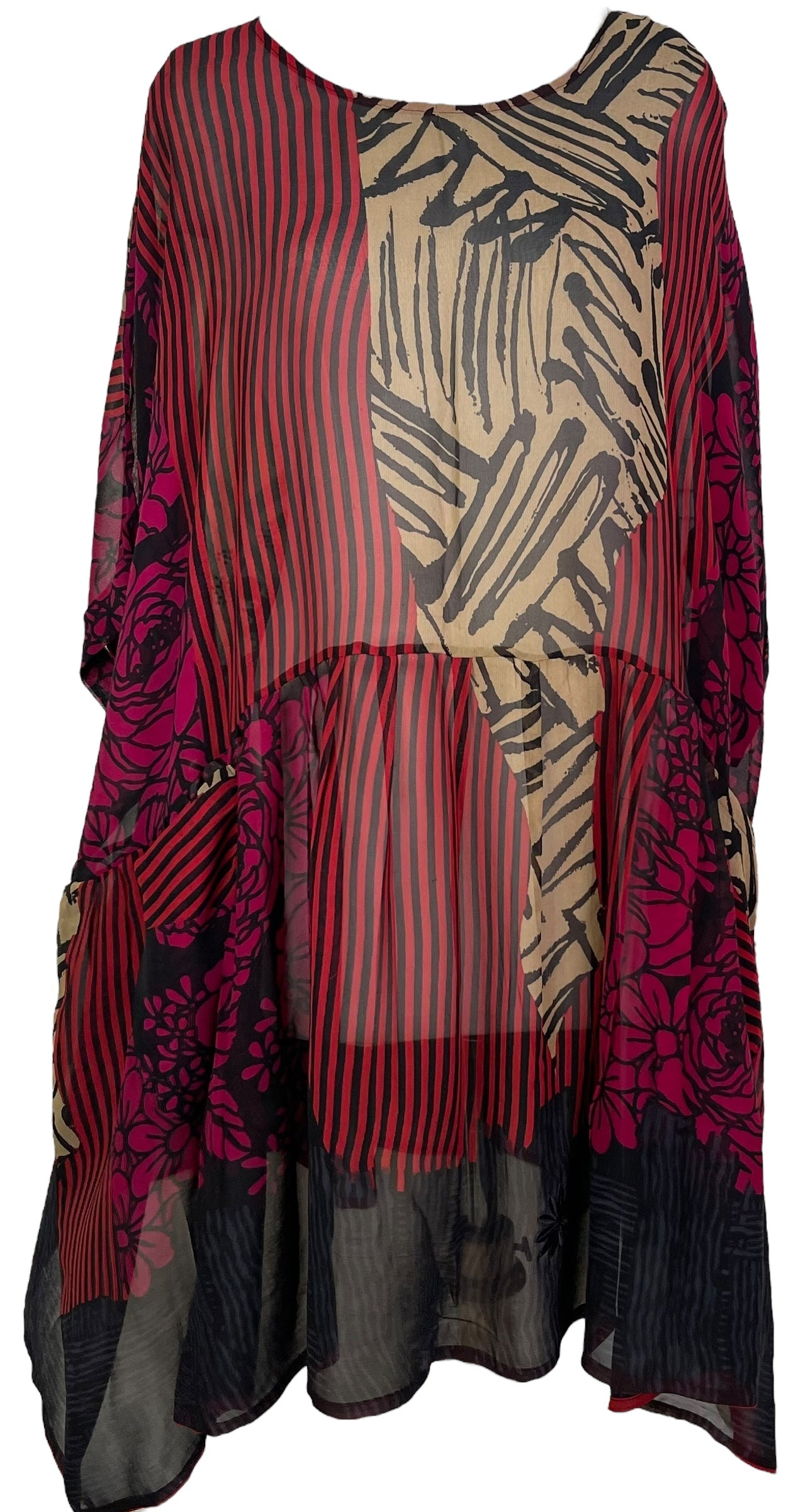 PRG6754 Wabi Sabi Style Pure Silk Sheer Babydoll Dress - Elegant Loose Fit Nightwear for Date Nights & Special Occasions