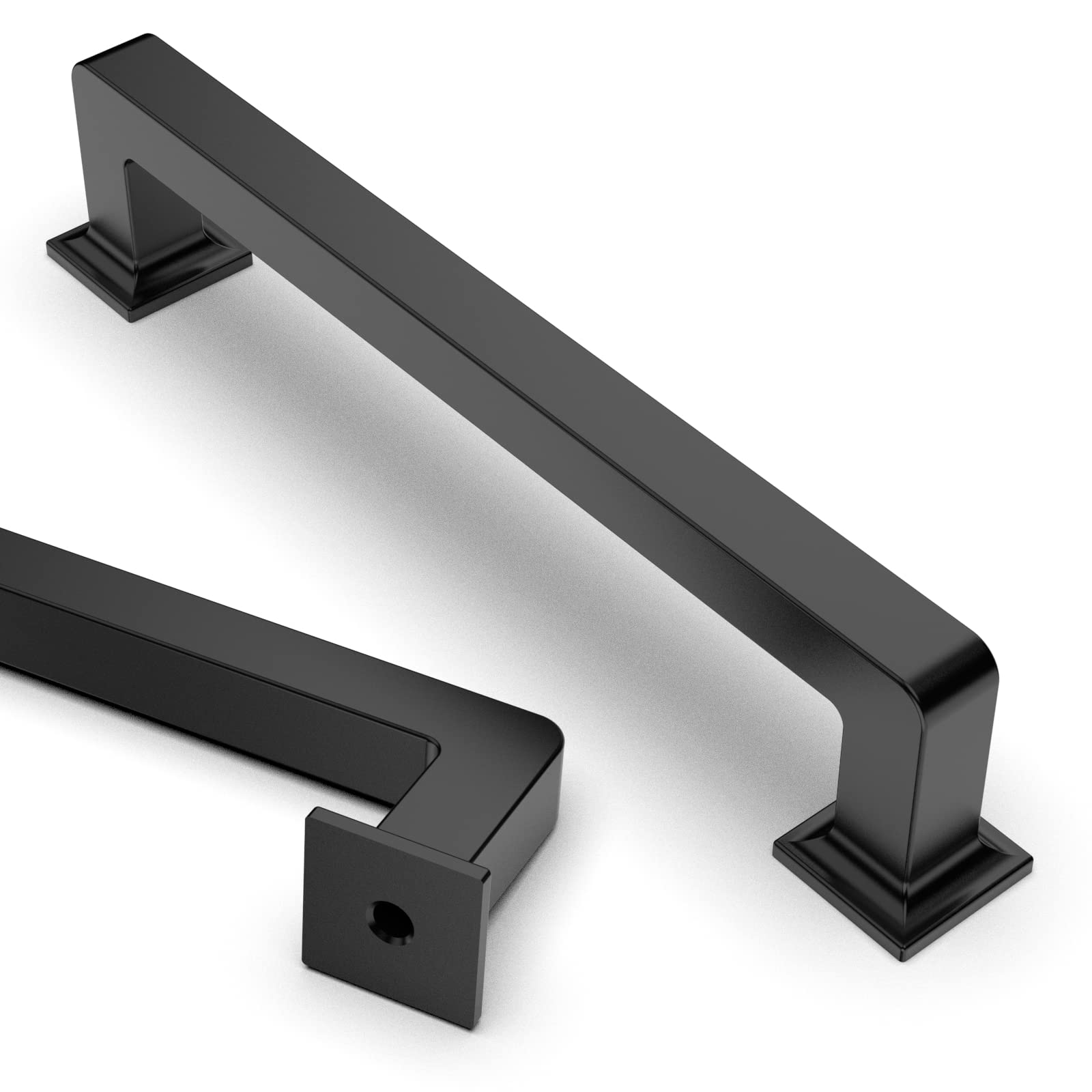 Asidrama 10 Pack 5 Inch (128mm) Matte Black Cabinet Handles - Modern Kitchen Cabinet Pulls & Drawer Handles for Cupboards, Dressers, and Furniture - Perfect for Home Renovation & DIY Projects