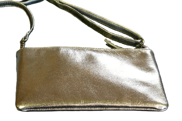 Elegant Gold Oblong Shoulder Bag for Women - Perfect for Work, Party & Evening Events