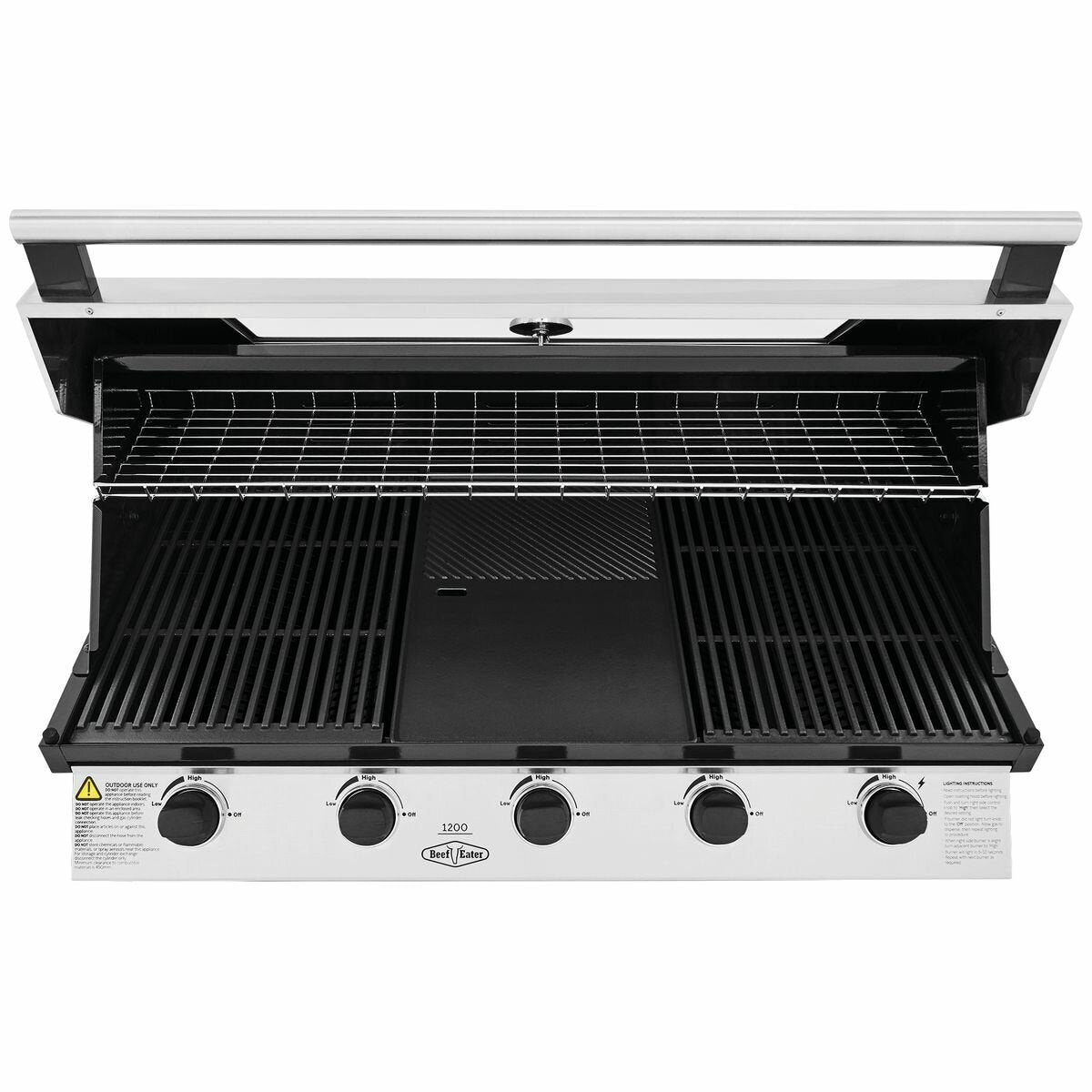 Beefeater 1200 Series 5 Burner Built-In LPG BBQ Grill - BBG1250SB | Outdoor Gas Grill for Backyard, Patio & Garden Cooking | Perfect for Family Gatherings & Summer Barbecues