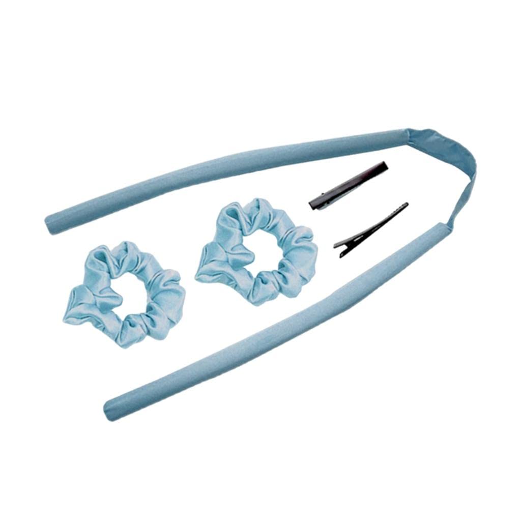VMS INDIA Heatless Hair Curling Rod Headband - No Heat Curling Tool for Overnight Beach Waves & Natural Curls - Perfect for Lazy Styling, Home Use & Travel (Blue)